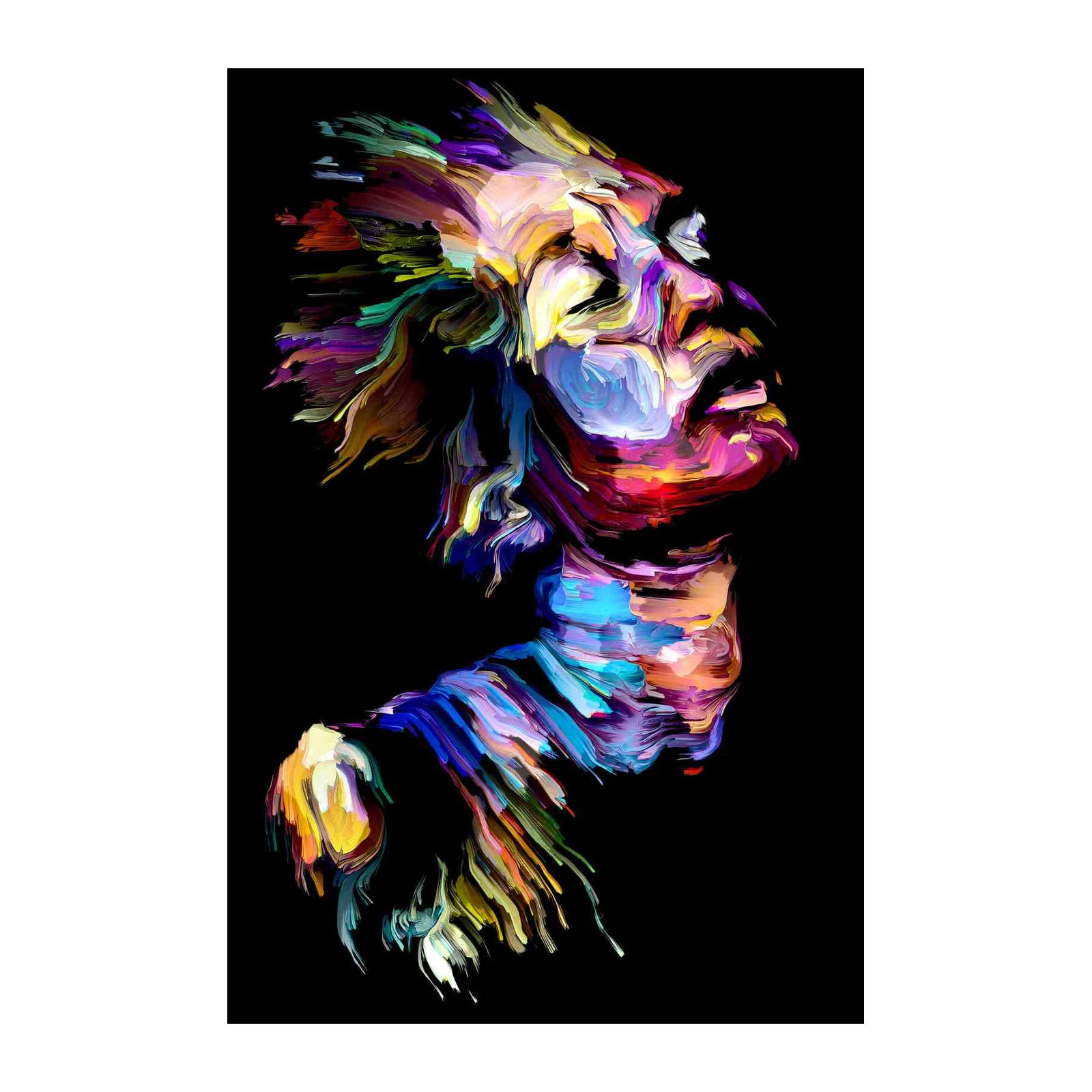 Vibrant Abstract Face Wall Art - Modern Art