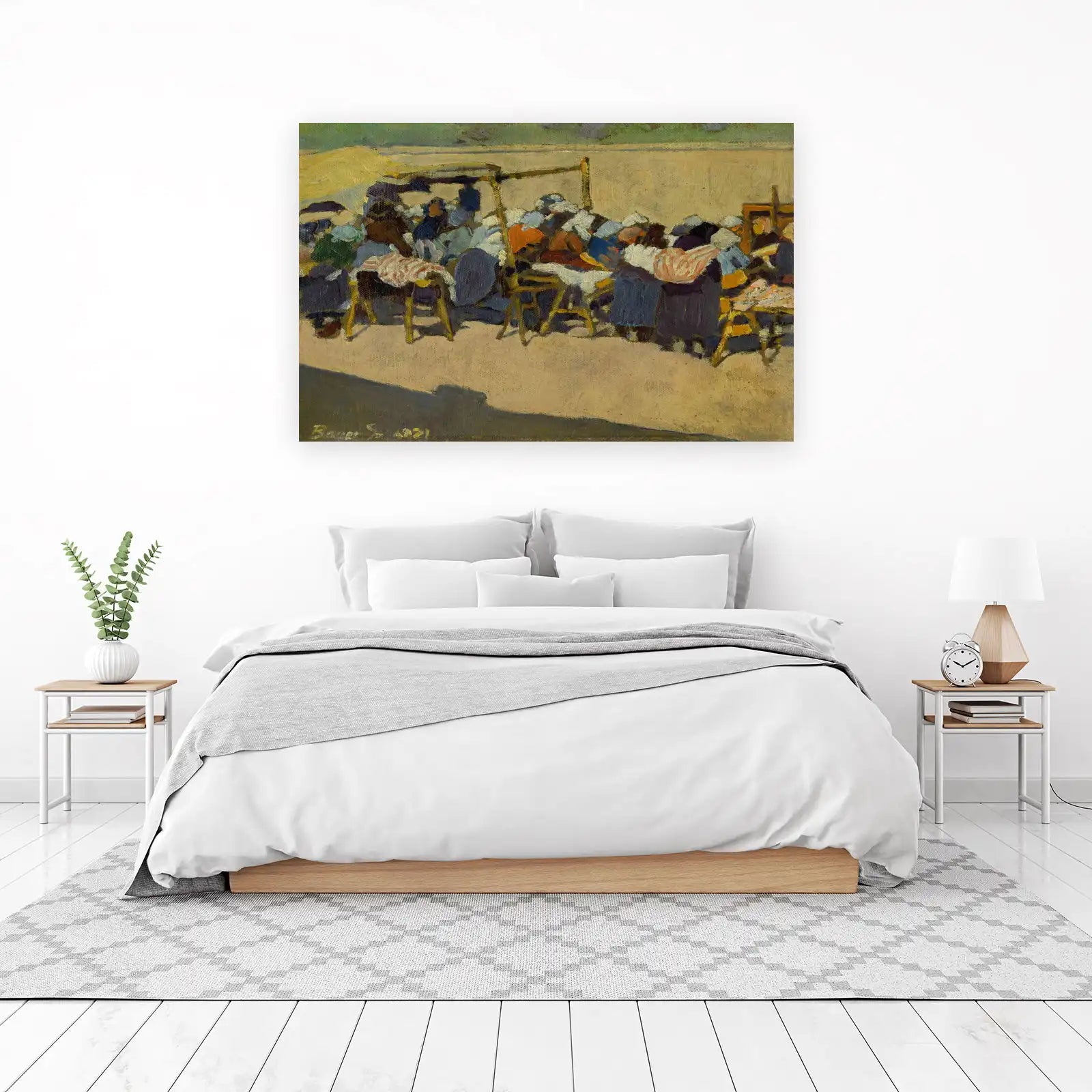 Vibrant Market Scene Impressionist Wall Art