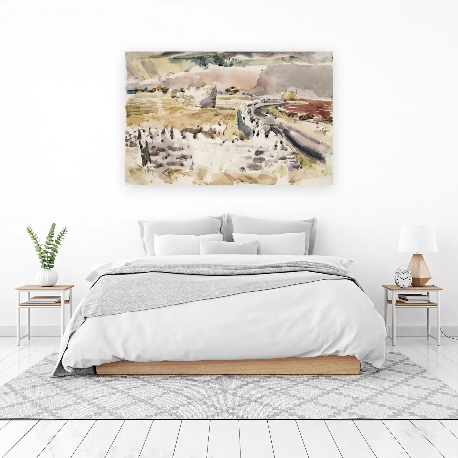 Serene Landscape Watercolor Wall Art