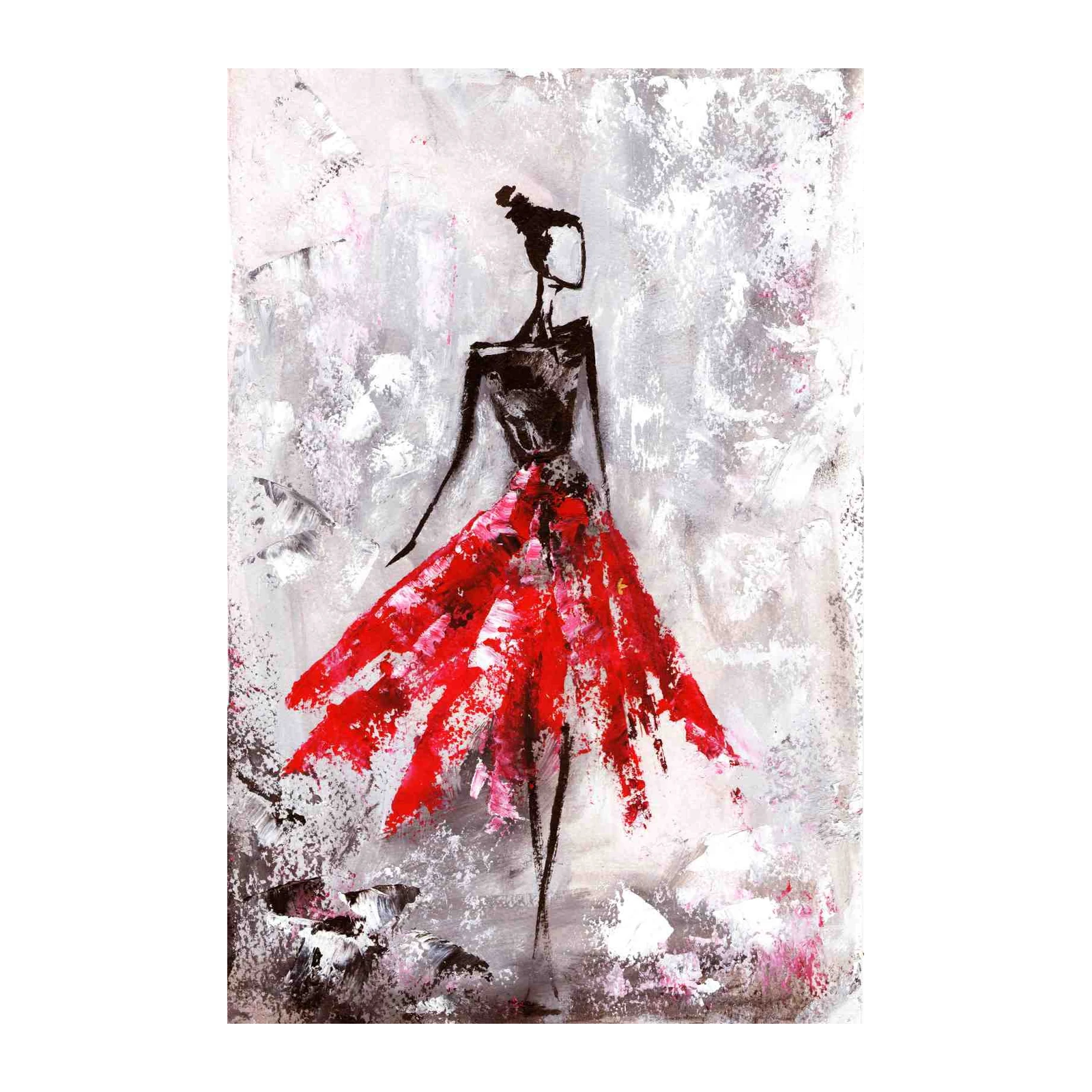 Elegant Red Dress Fashion Wall Art