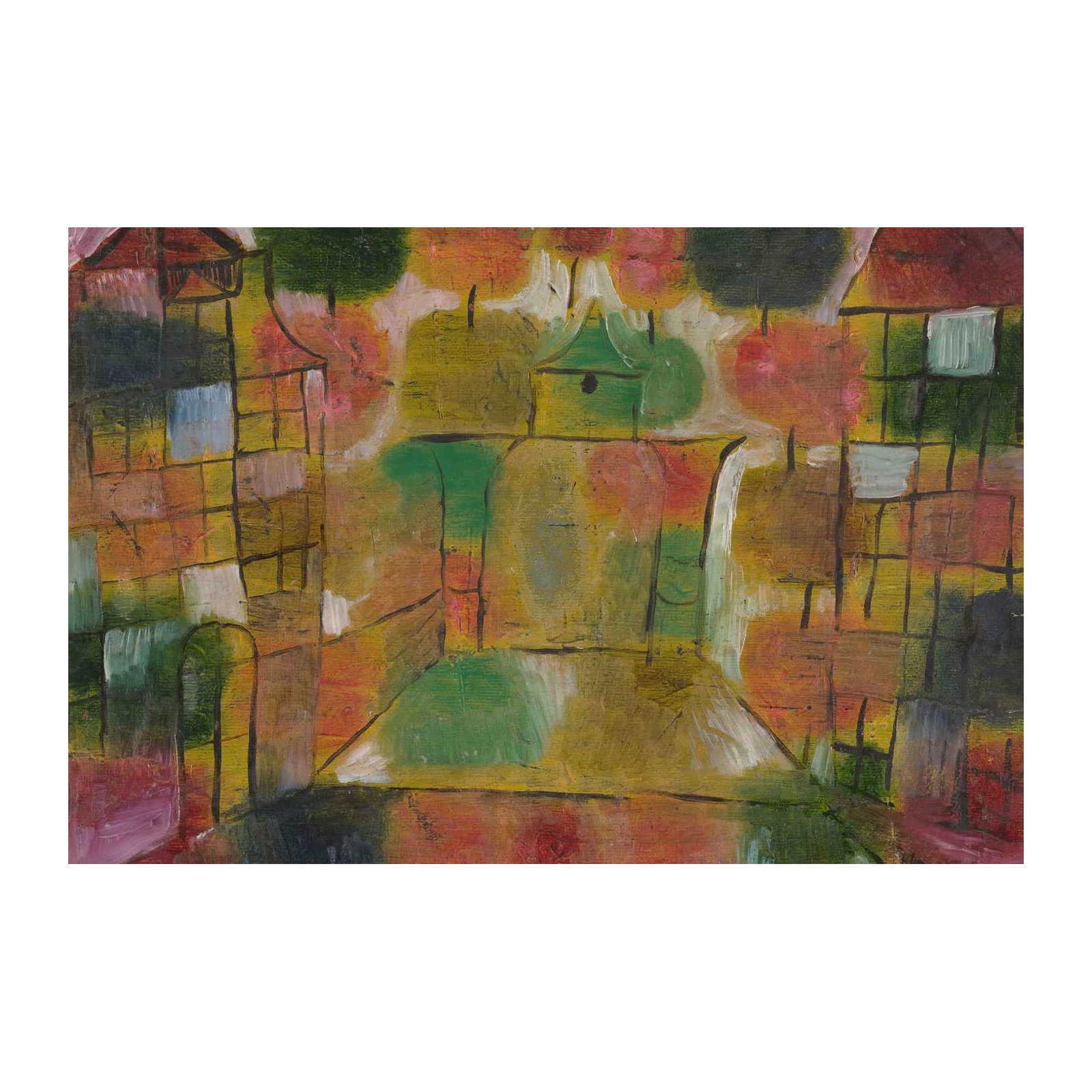 Abstract Cityscape Warm Tones Wall Art