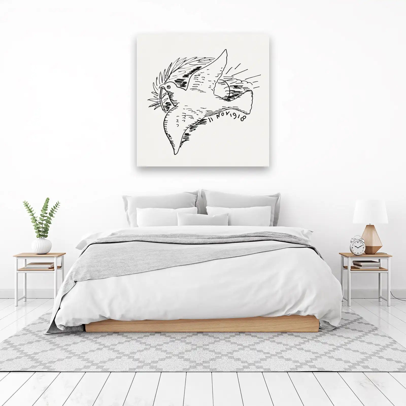 Vintage Peace Dove with Olive Branch Wall Art