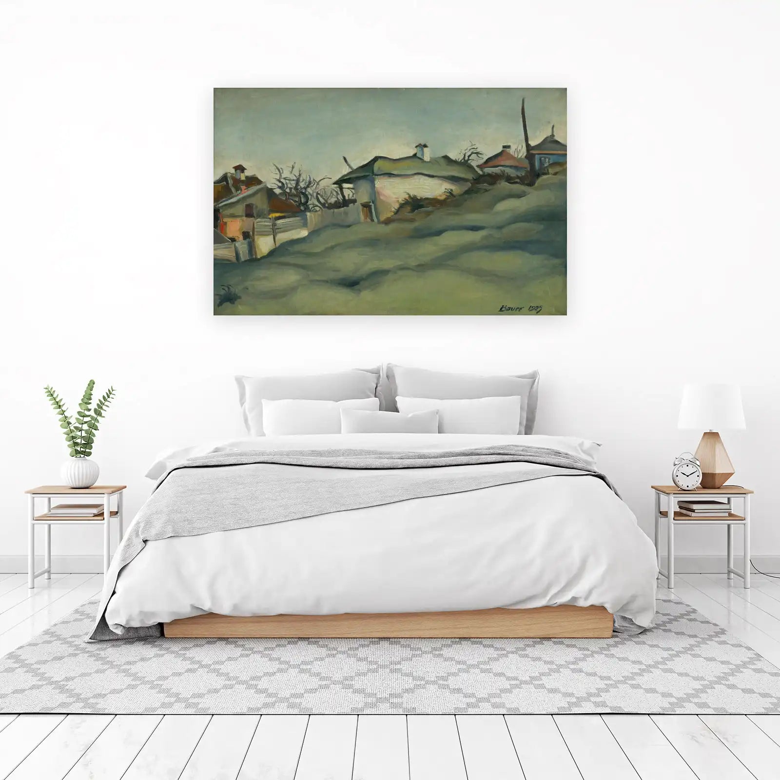 Serene Village Scene Bauer 1925 Wall Art