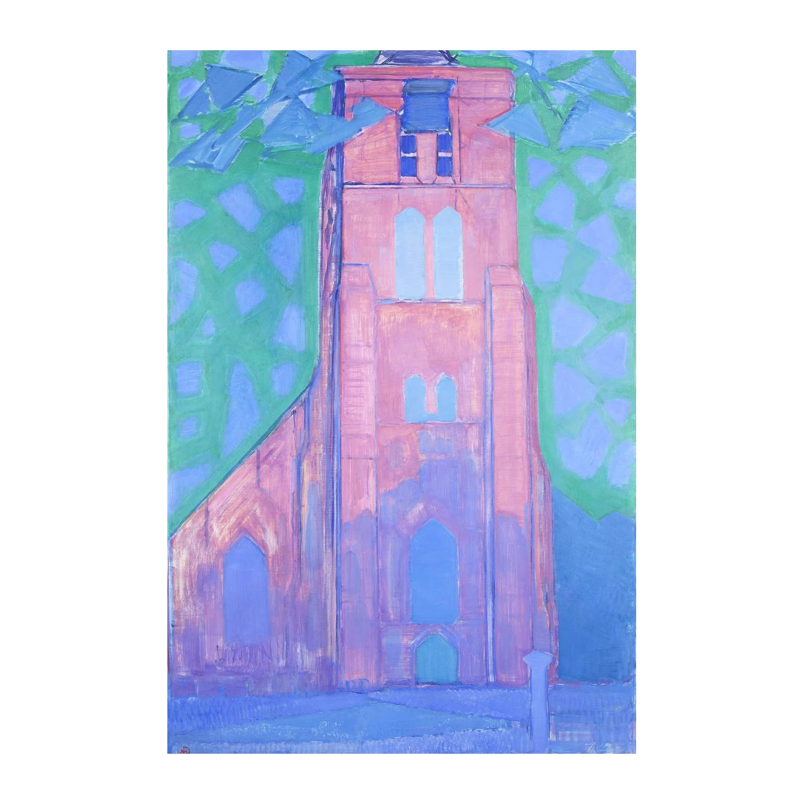 Vibrant Pink Church Abstract Wall Art
