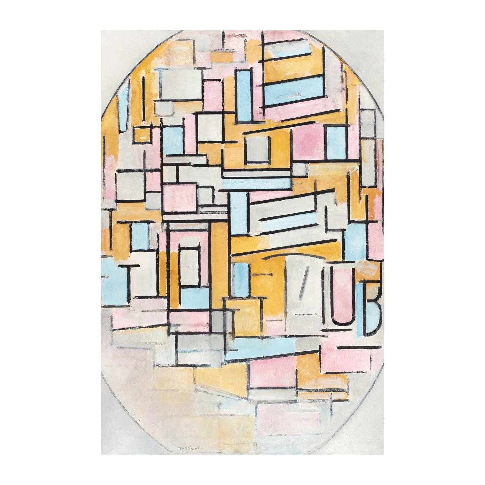 Abstract Geometric Oval Wall Art | Modern Art Decor