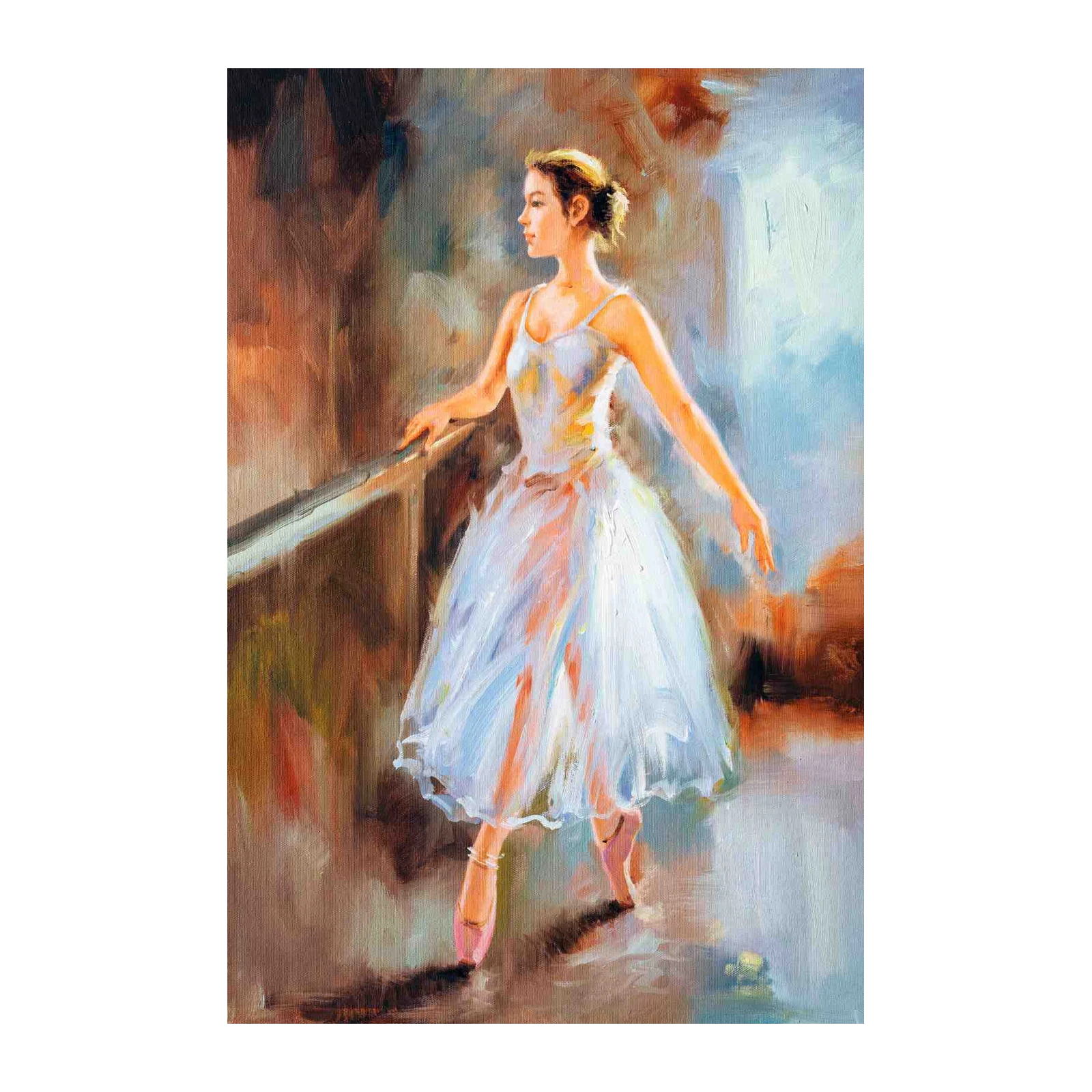 Graceful Ballerina Ballet Dancer Oil Painting Wall Art