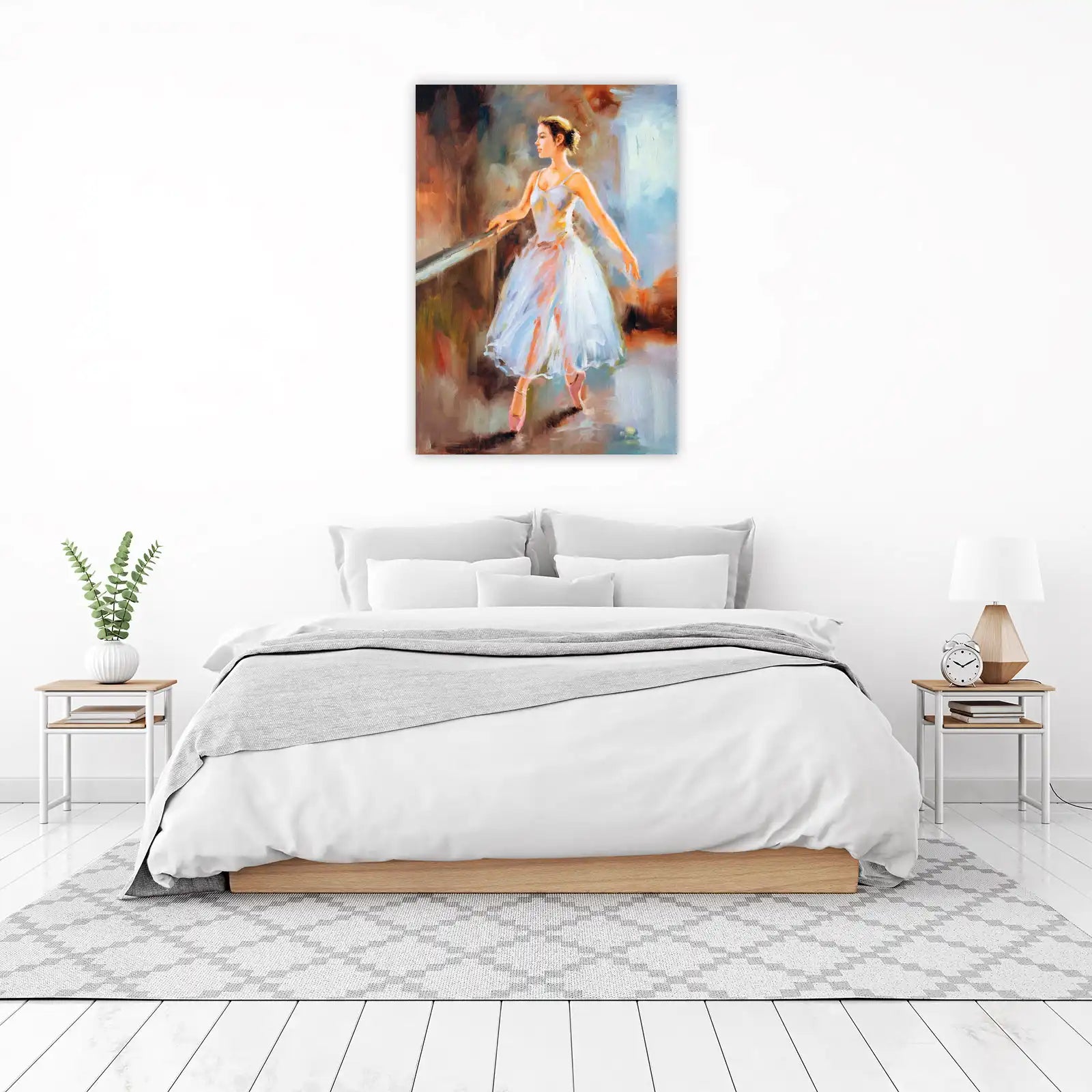 Graceful Ballerina Ballet Dancer Oil Painting Wall Art