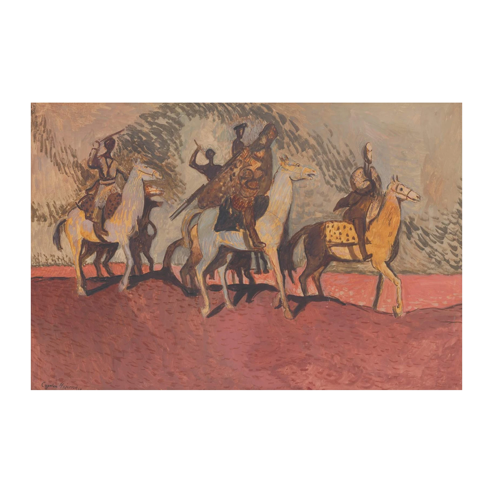 Vintage Horse Riders Art Wall Art