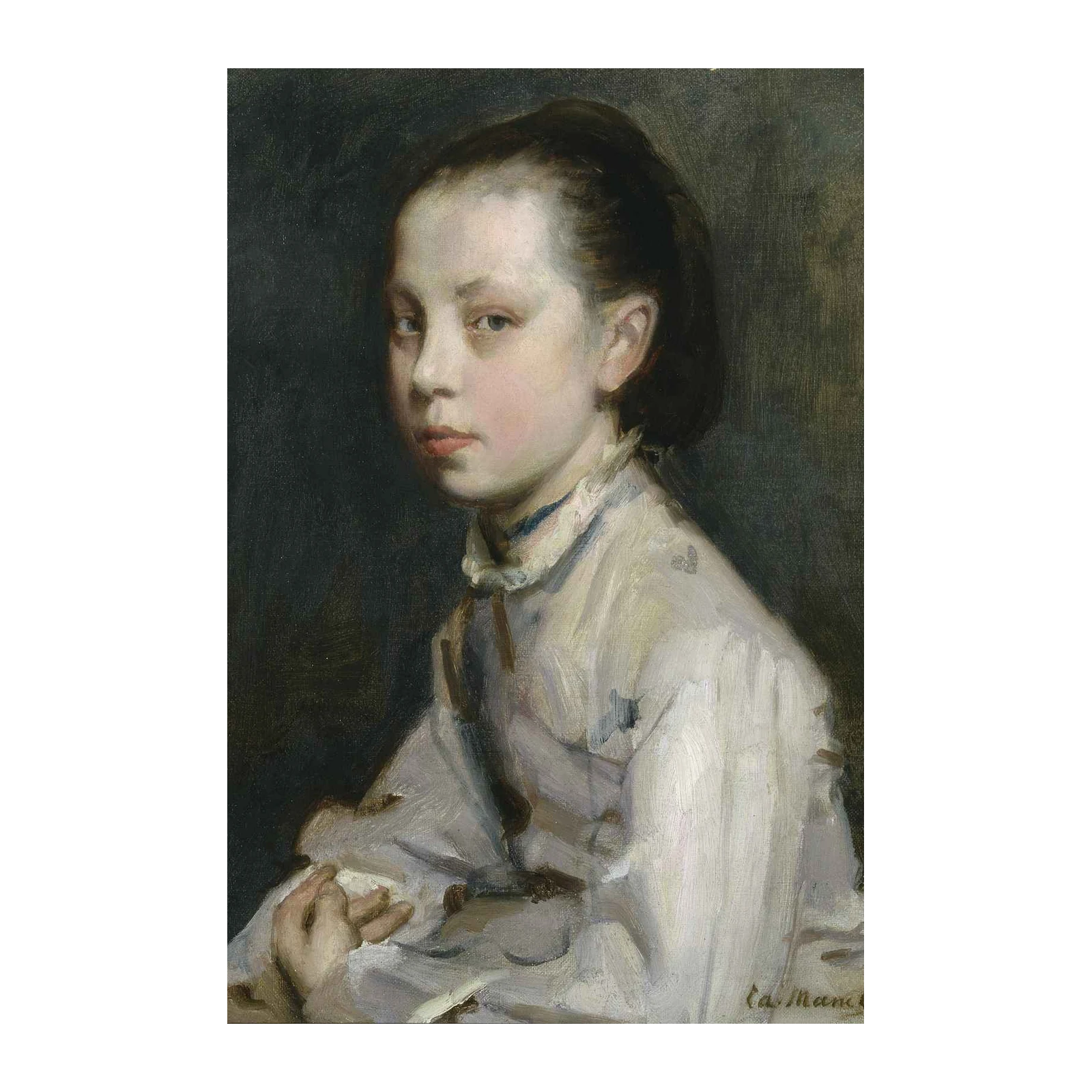 Elegant Girl Portrait Oil Painting Wall Art