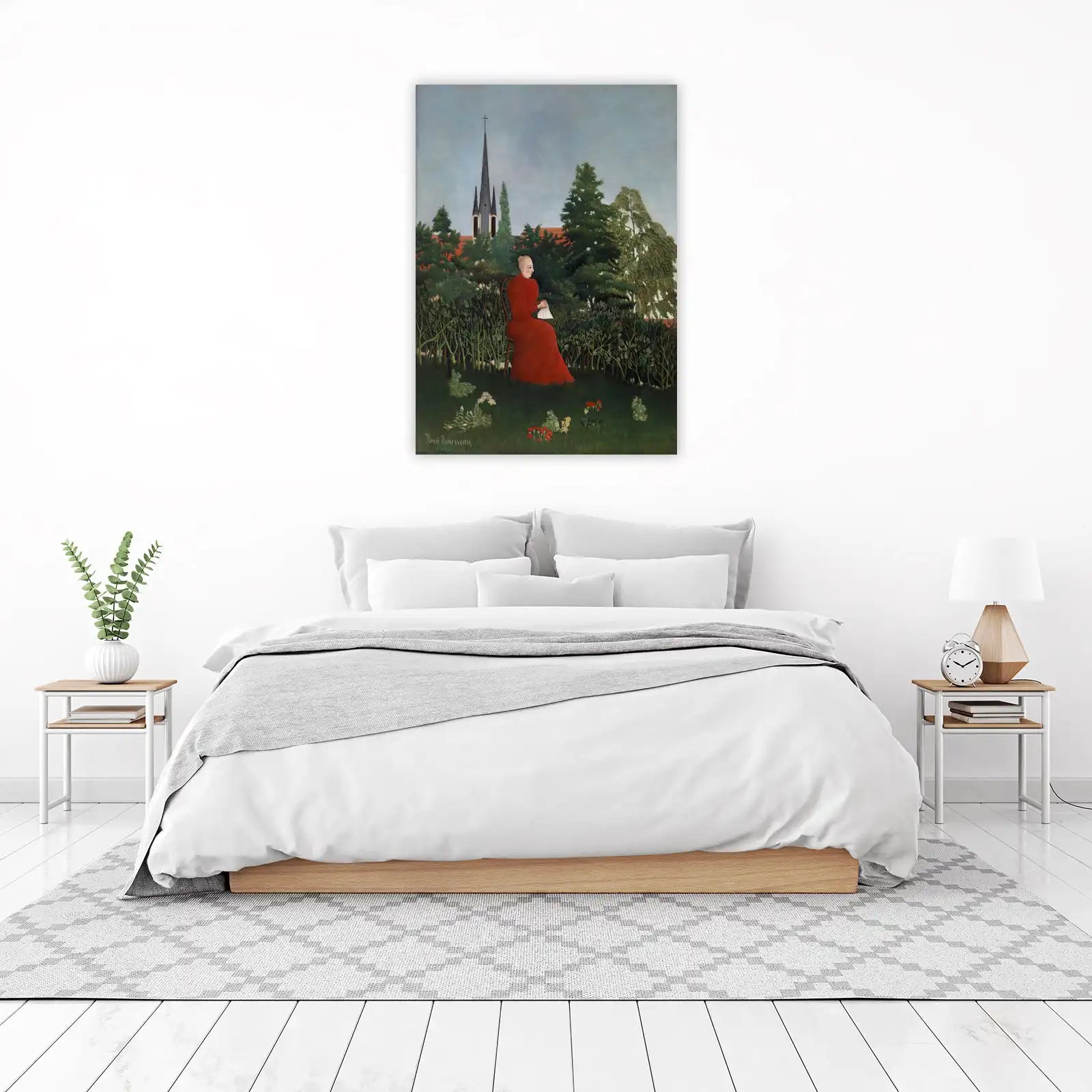 Woman in Red Garden Henri Rousseau Wall Art