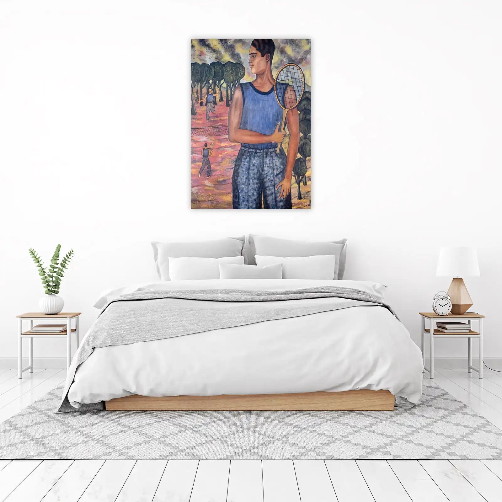 Vintage Tennis Match Art | Dynamic Sports Wall Art