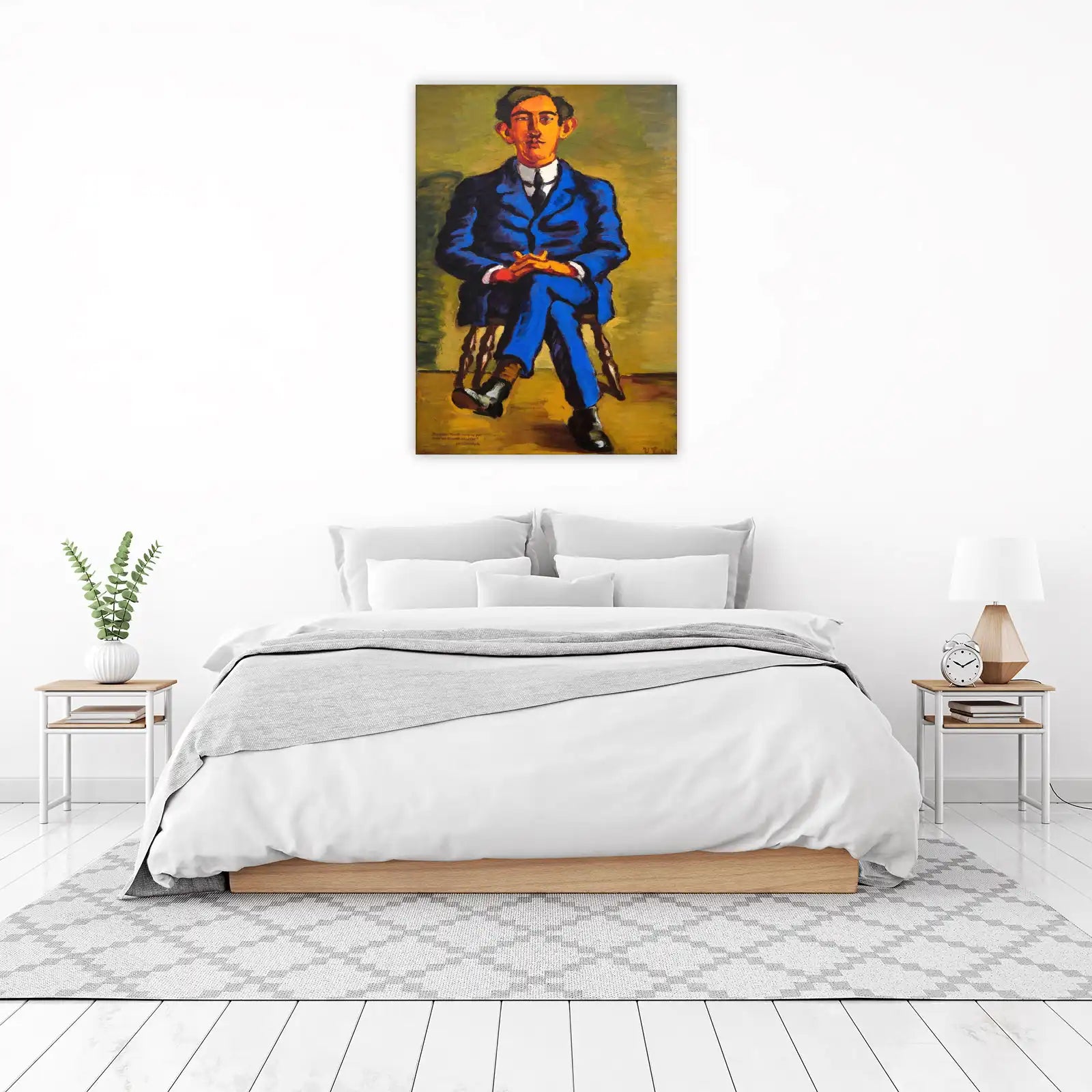 Bold Blue Suit Portrait Expressionist Wall Art