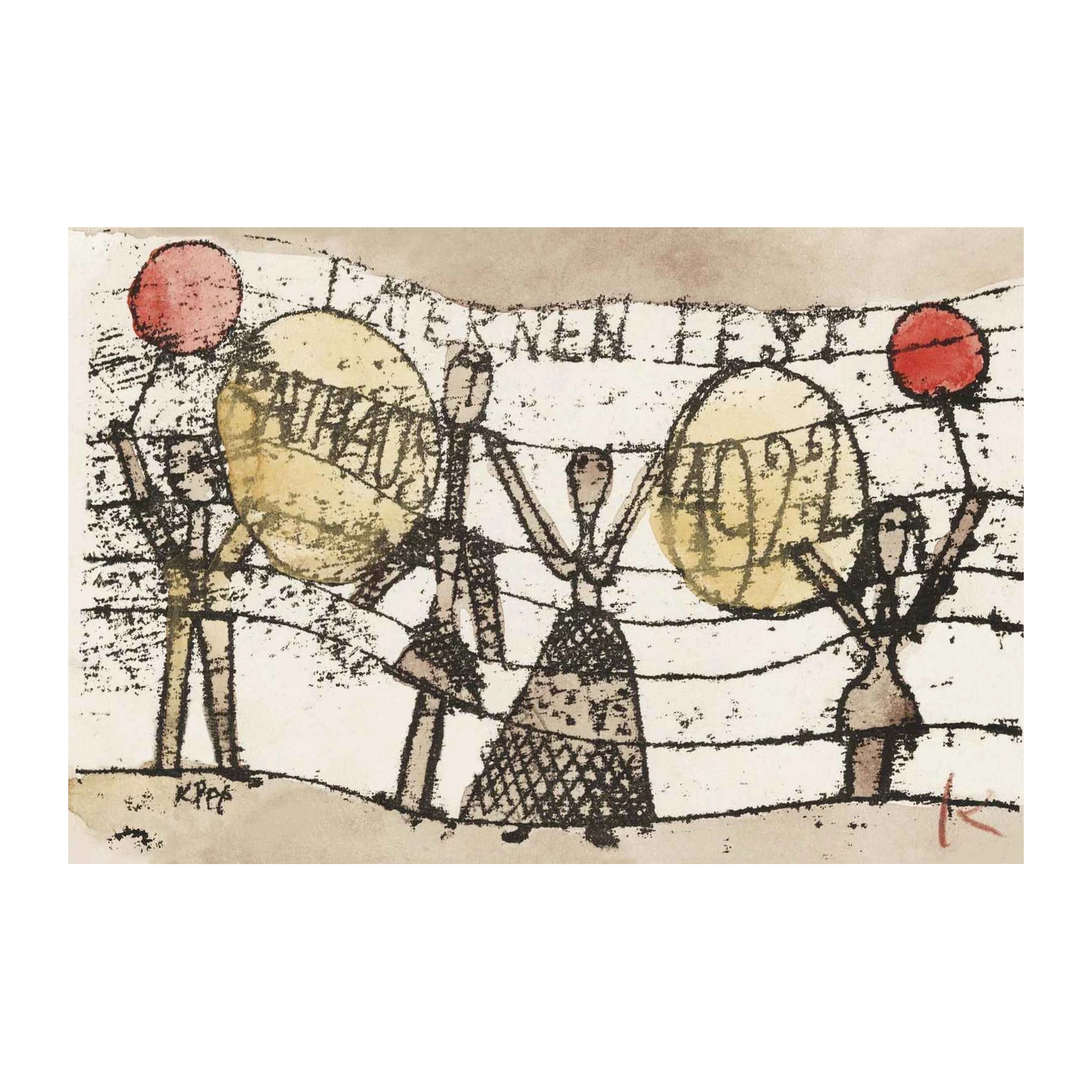Whimsical Figures & Balloons Wall Art