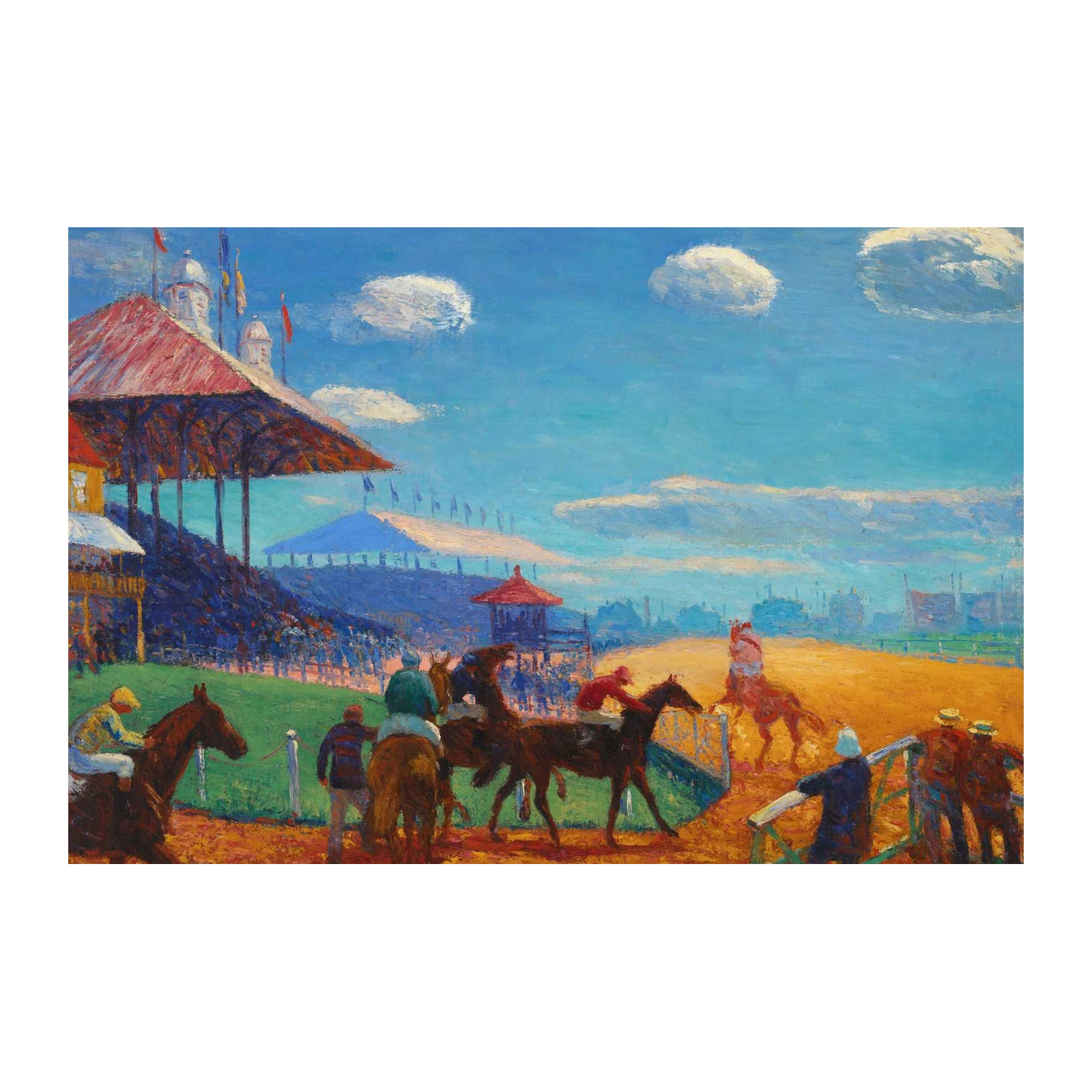 Vibrant Horse Racing Scene Wall Art
