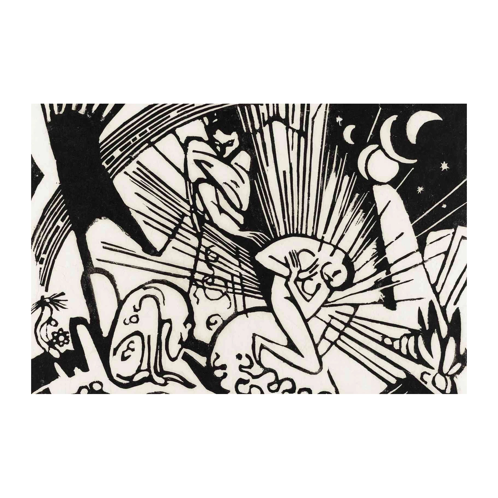Dramatic Figures Black & White Wall Art