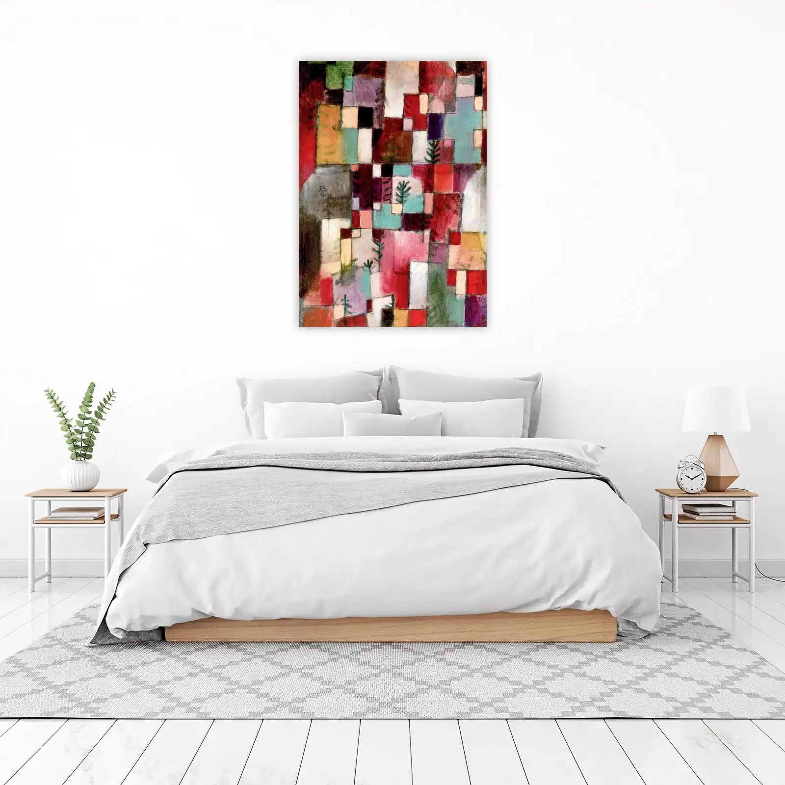 Abstract Garden Wall Art - Red & Green Art