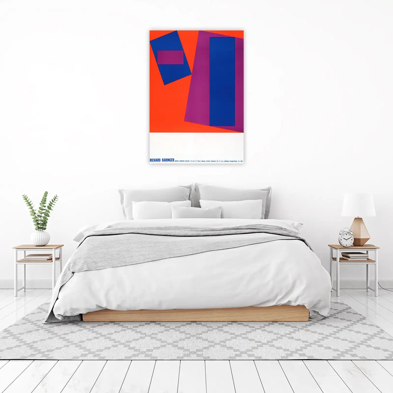 Bold Geometric Orange Blue Purple Wall Art
