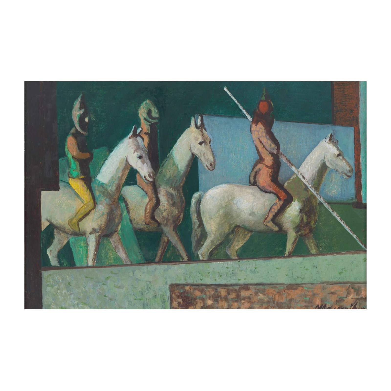 Figurative Horse Riders Oil Painting Wall Art