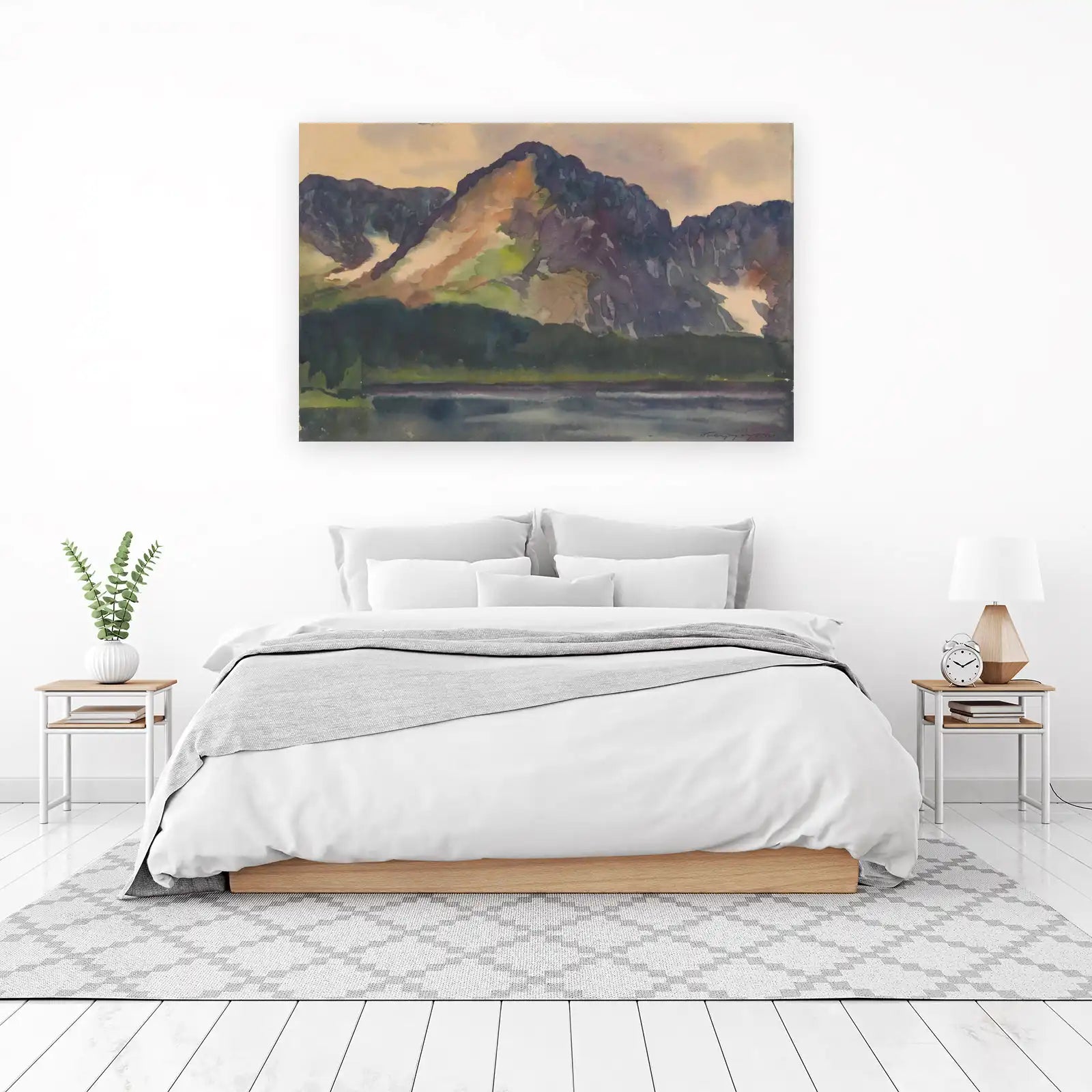 Serene Mountain Lake Landscape Wall Art