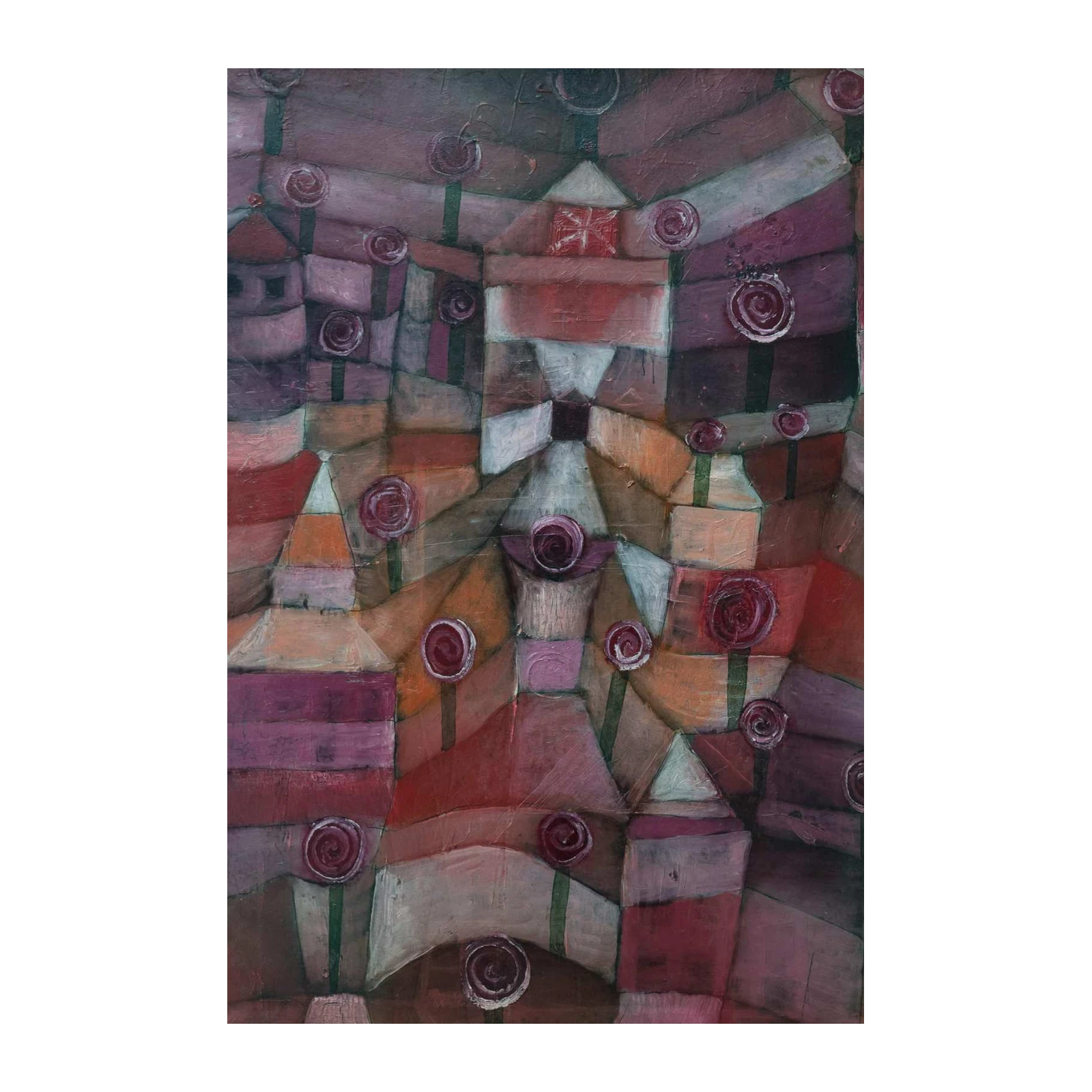 Abstract Geometric Village Wall Art