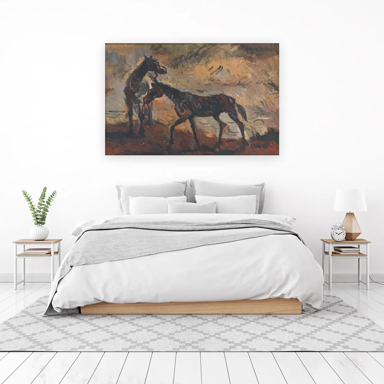 Majestic Horses Expressive Oil Painting Wall Art