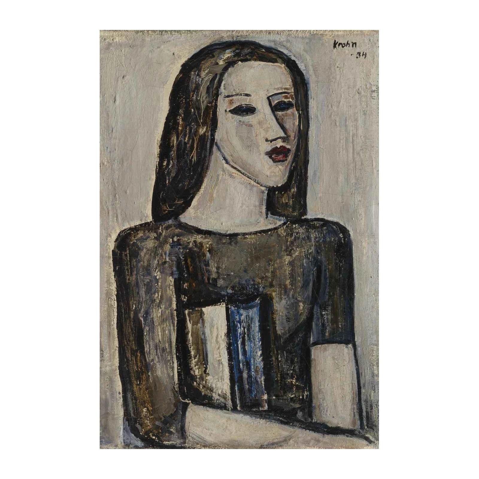 Modern Portrait Woman Oil Painting Wall Art