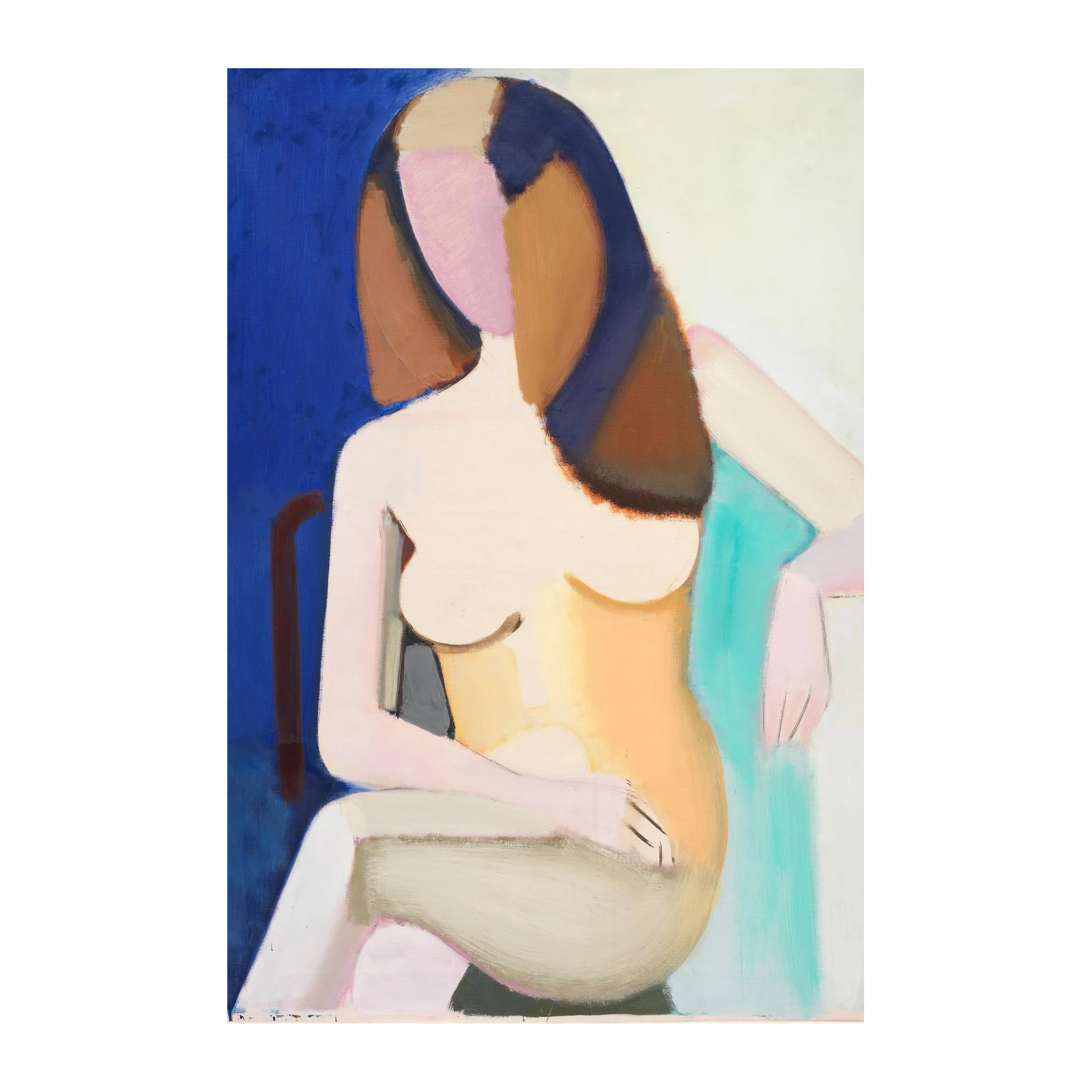 Abstract Nude Woman Portrait Wall Art