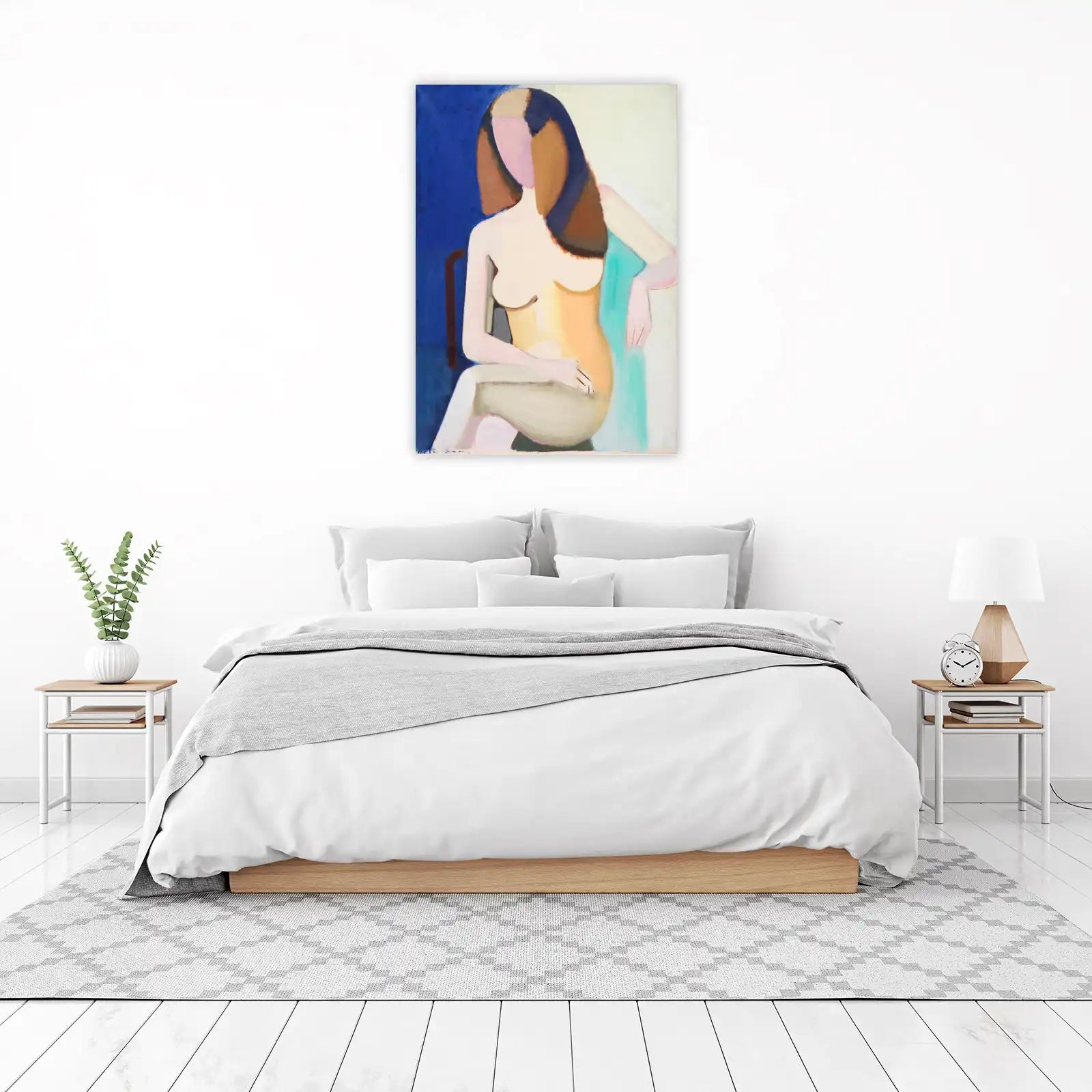 Abstract Nude Woman Portrait Wall Art