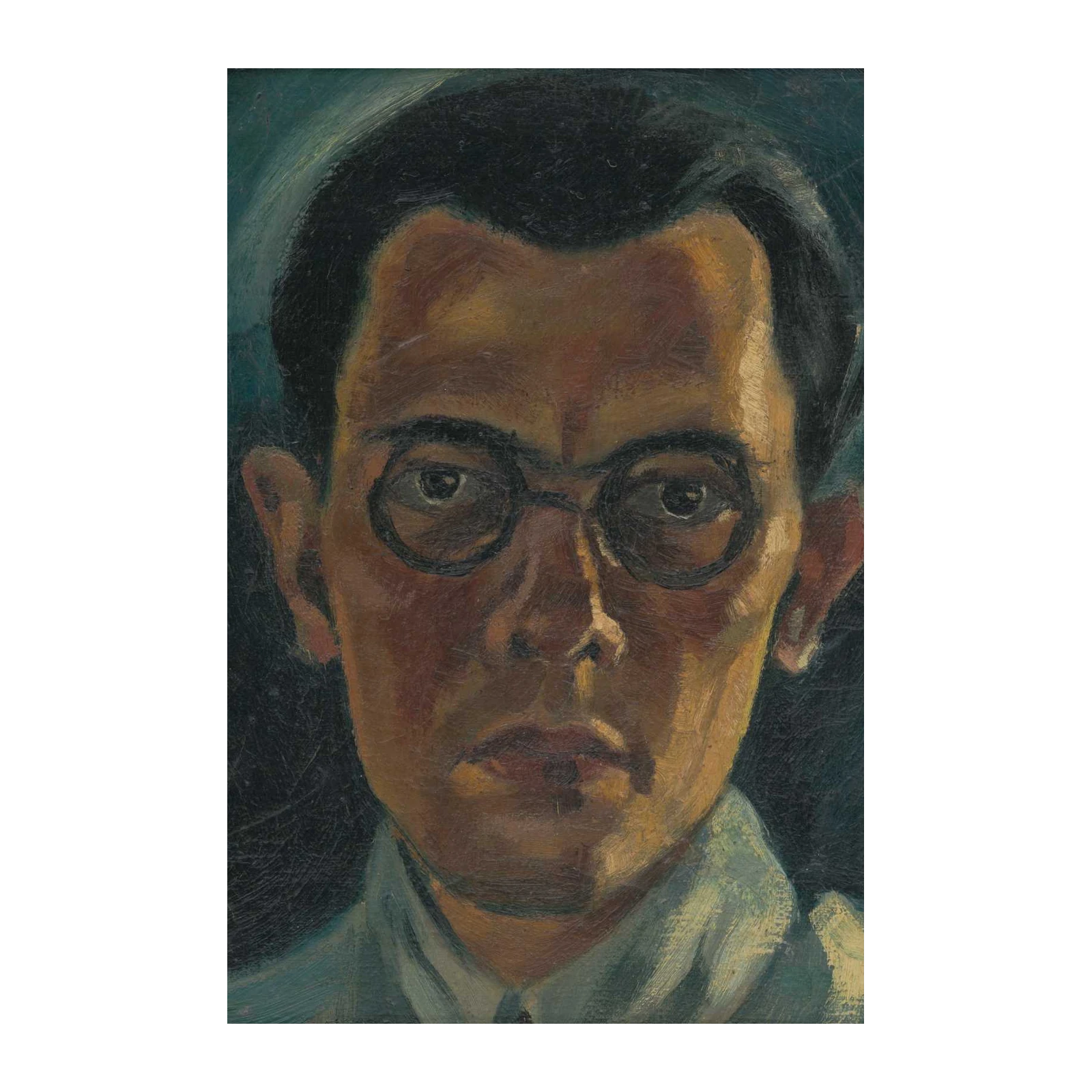 Introspective Portrait with Glasses Wall Art