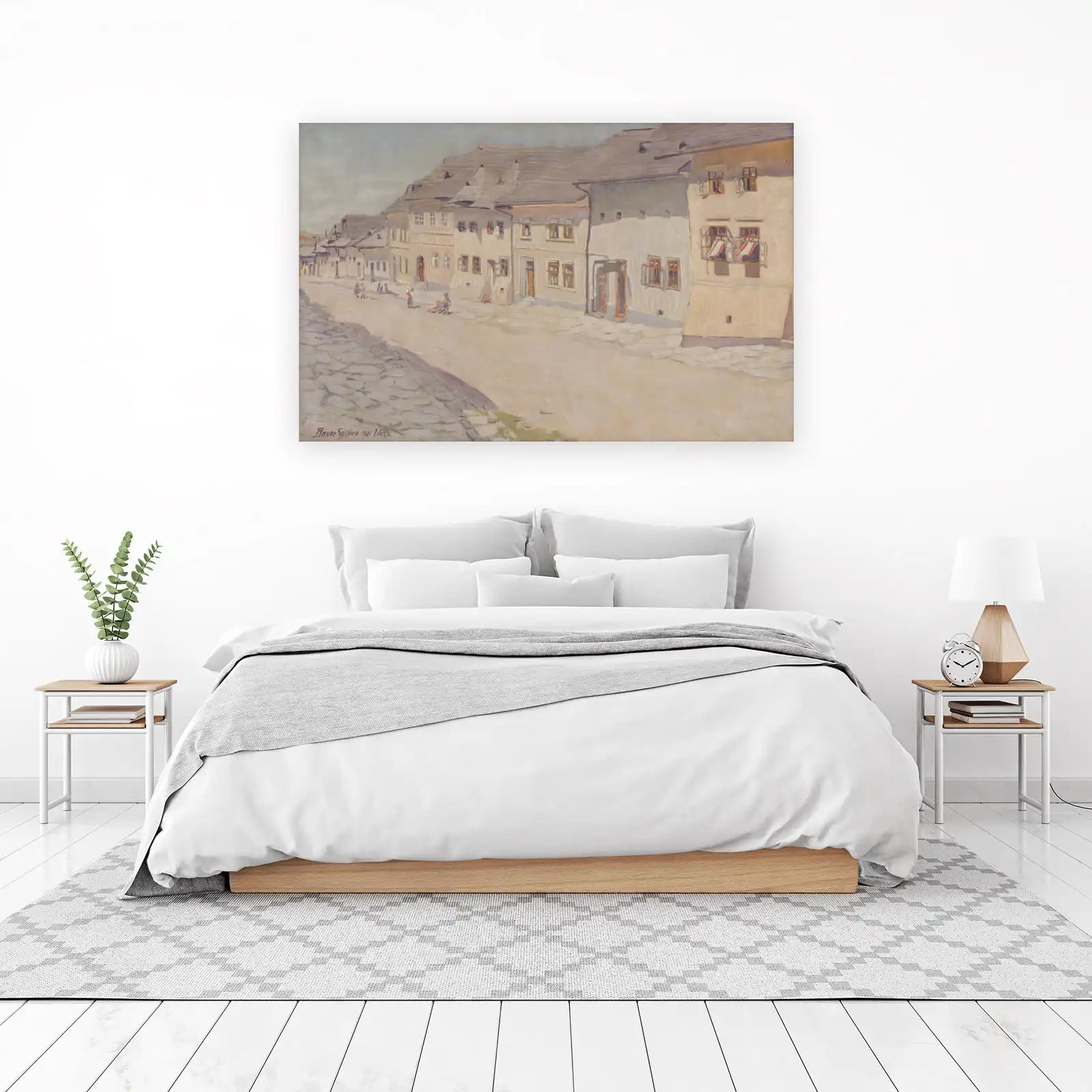 Vintage Street Scene with Children Wall Art