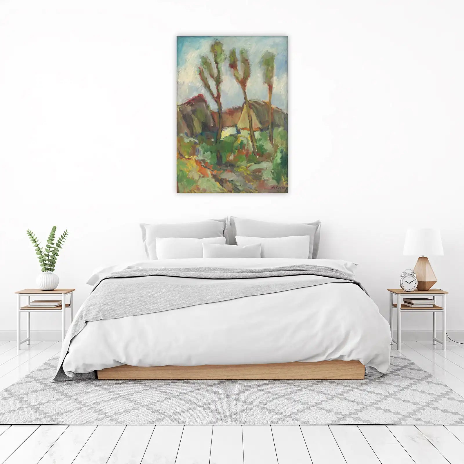 Vibrant Countryside Impressionist Trees Wall Art