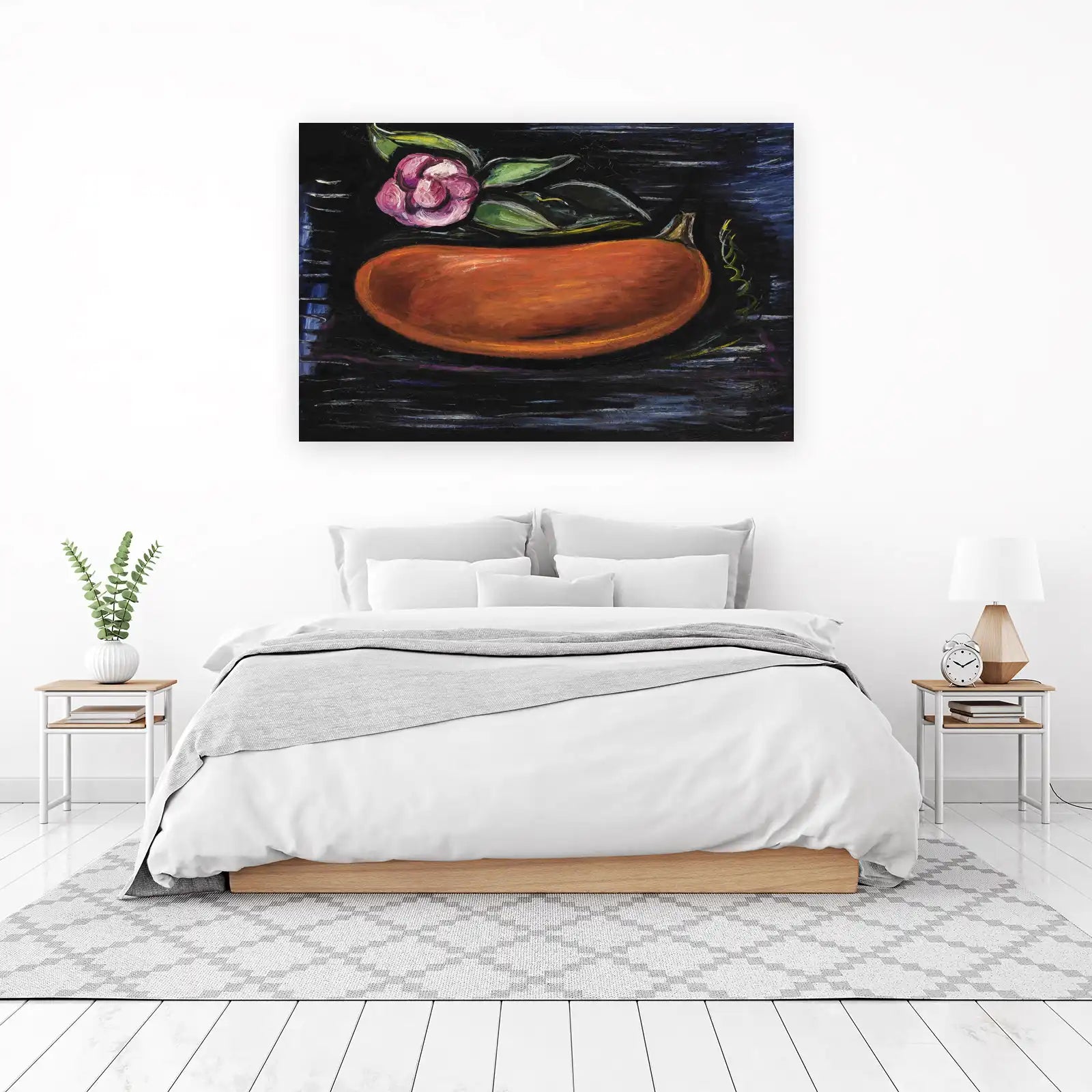 Vibrant Pumpkin & Flower Art Wall Art