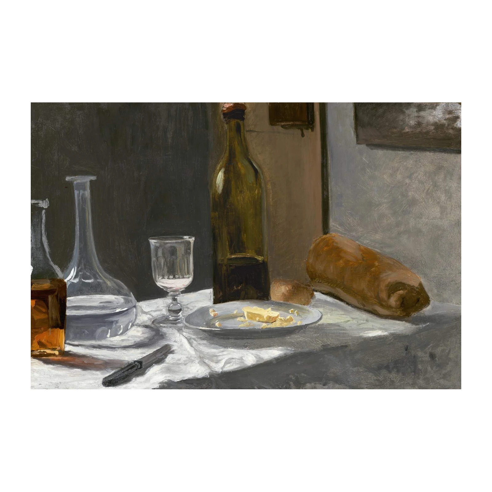 Classic Still Life Wine Bread Wall Art