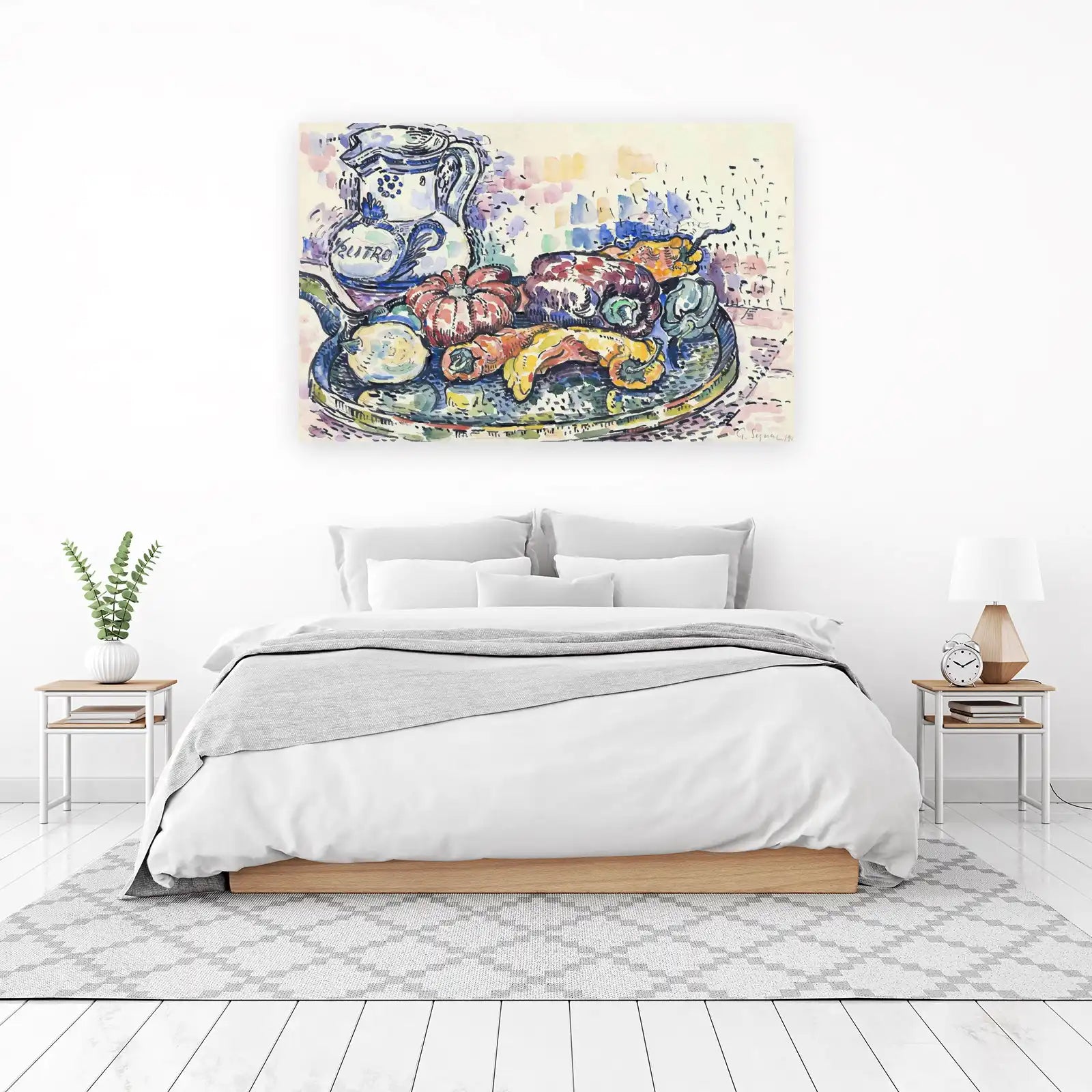 Vibrant Still Life Vegetable & Pitcher Wall Art