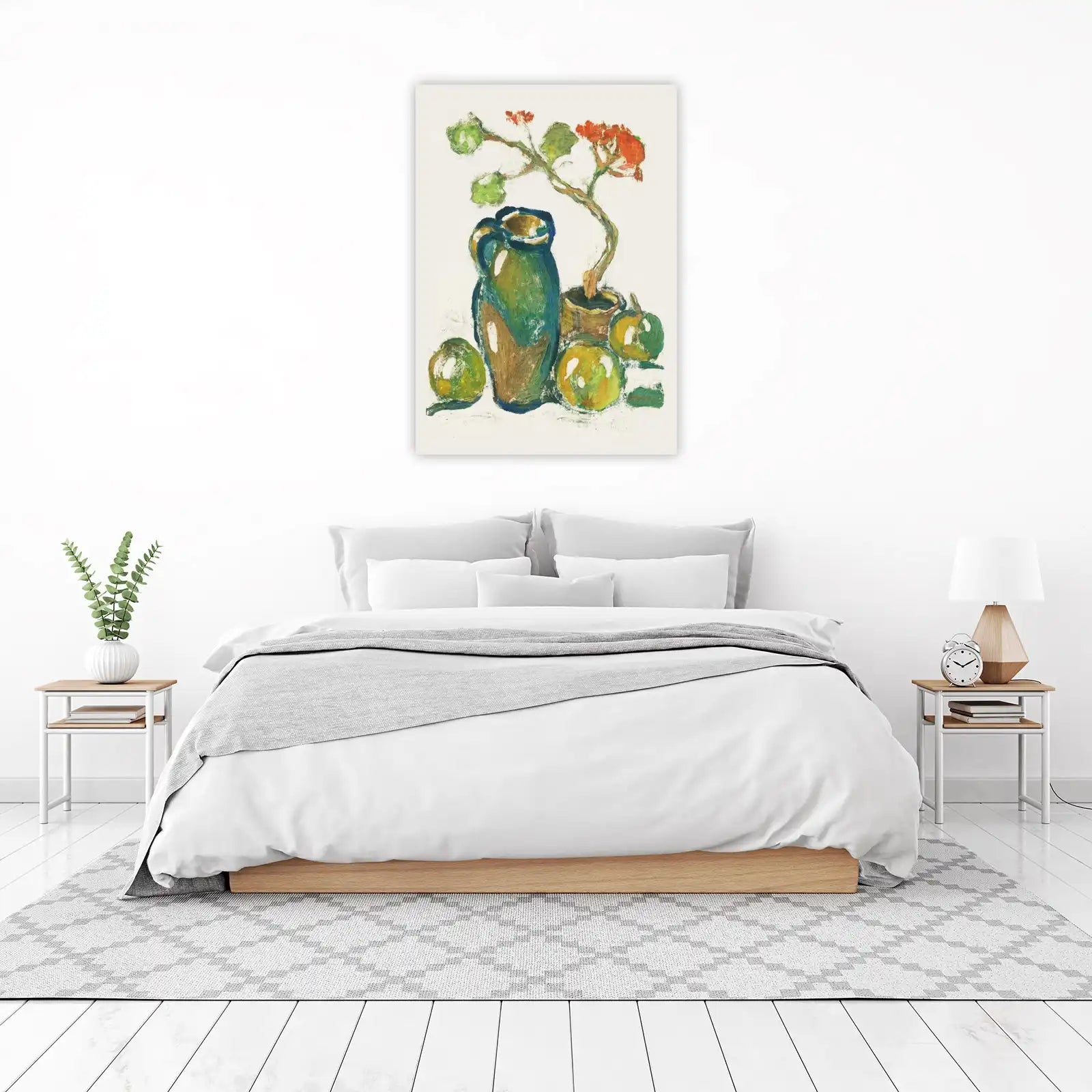 Vibrant Still Life Fruit & Vase Wall Art