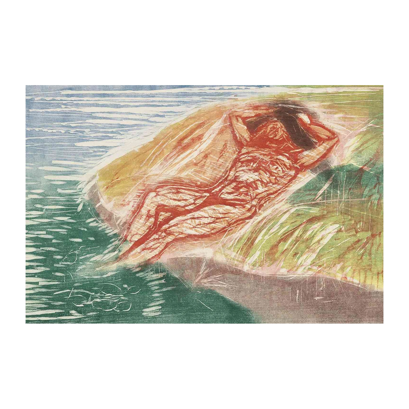 Seaside Reclining Figure Art Wall Art