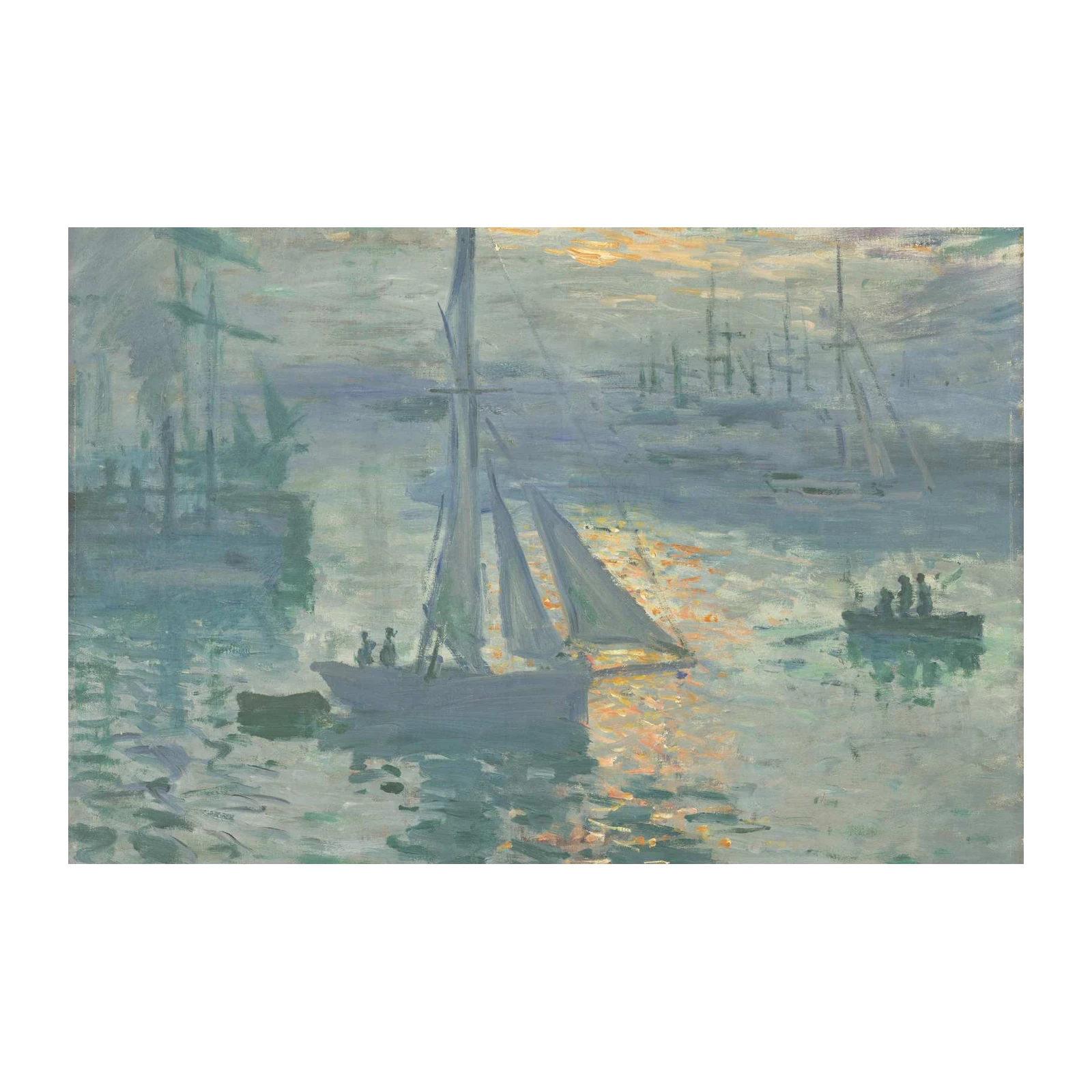 Impressionist Sailboats Sunrise Wall Art