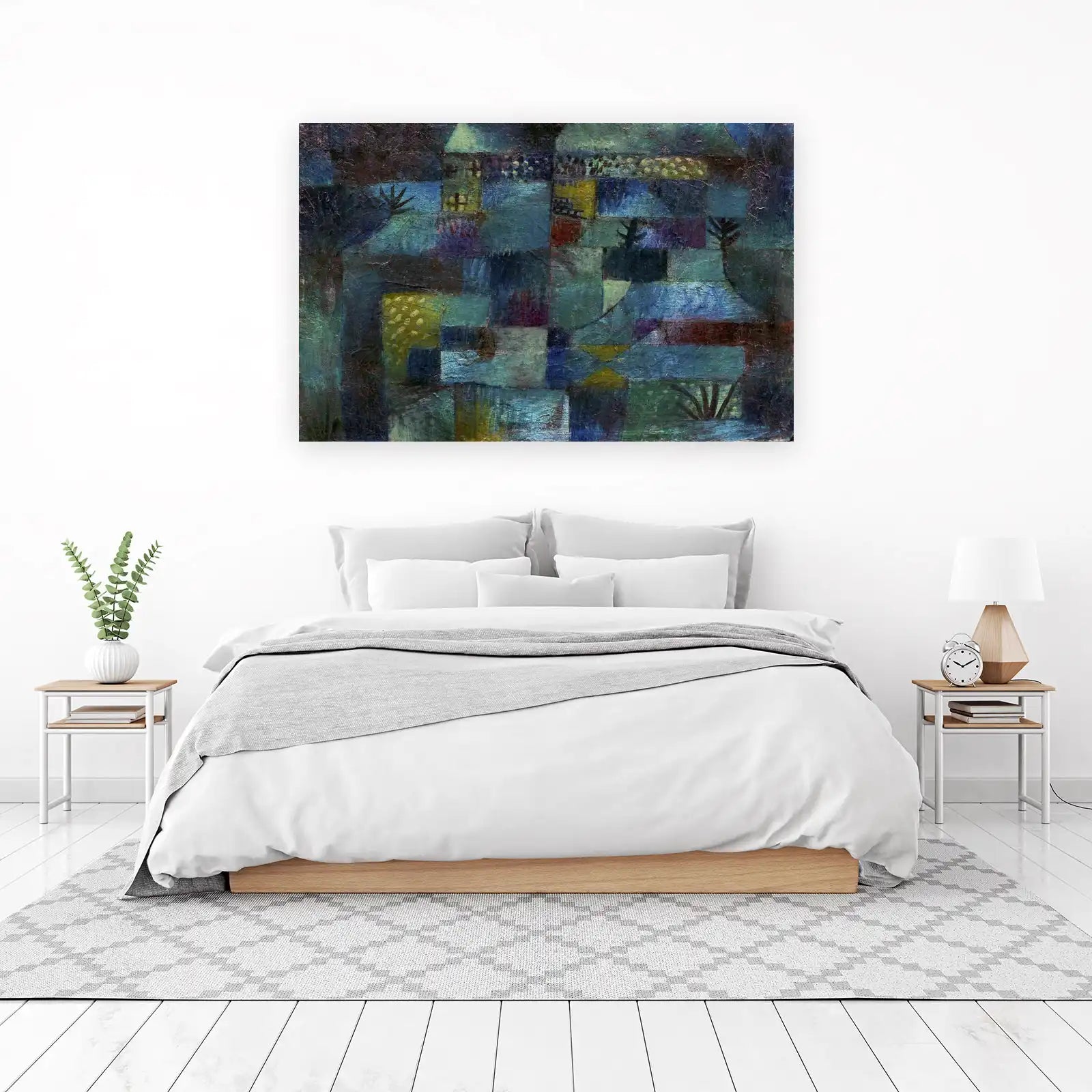 Mystical Abstract Blue & Green Landscape Wall Art