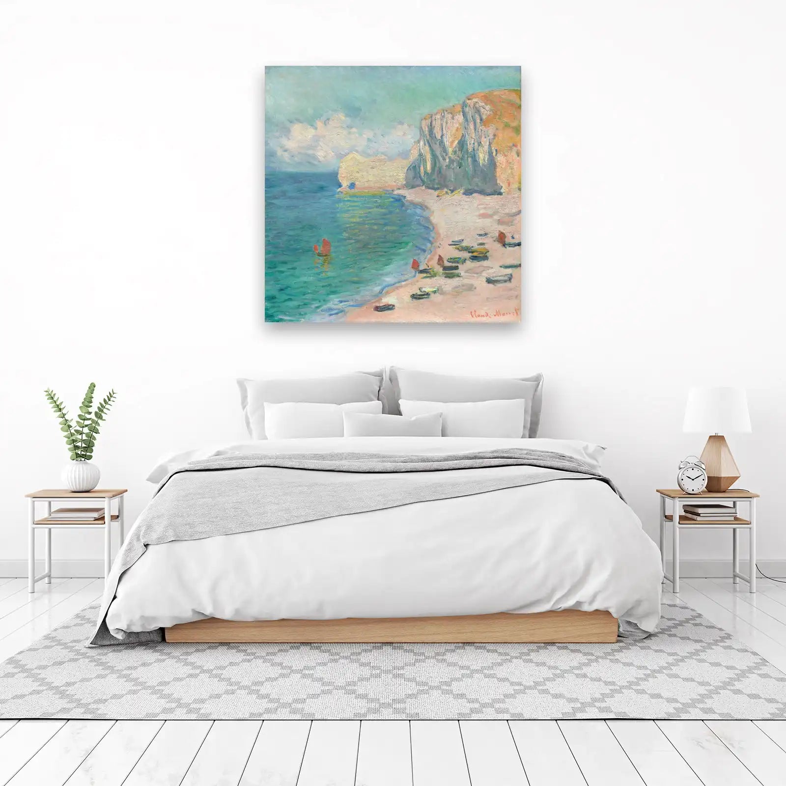 Monet Beach Boats Wall Art - Coastal Serenity