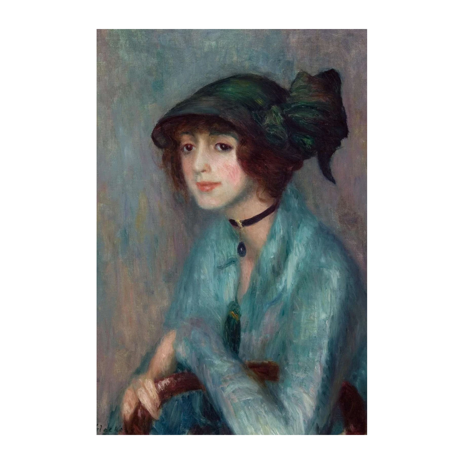 Elegant Woman Portrait Oil Painting Wall Art