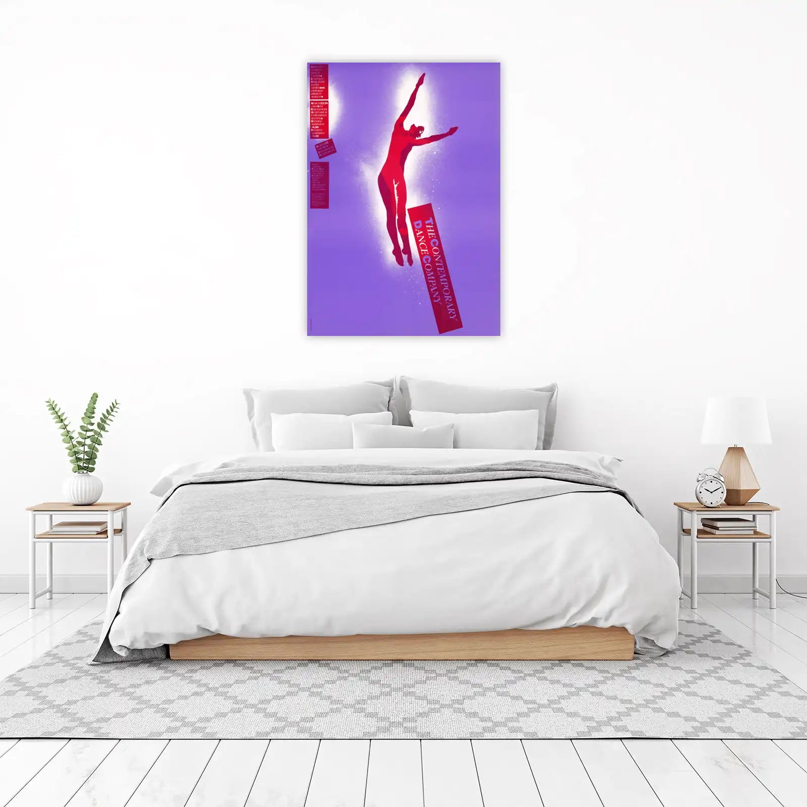 Vibrant Dancer Silhouette Red & Purple Wall Art