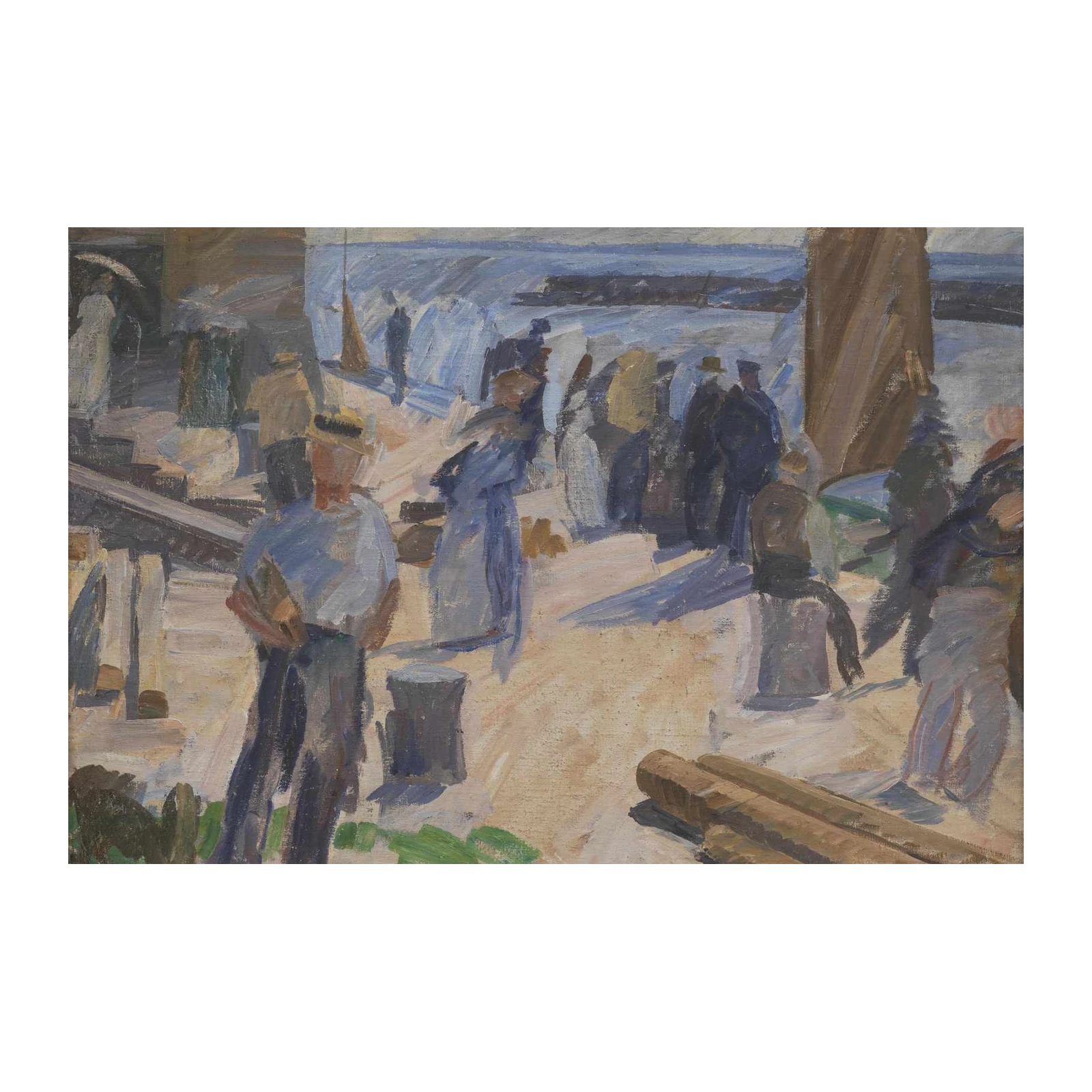 Coastal Harbour Scene Impressionist Wall Art