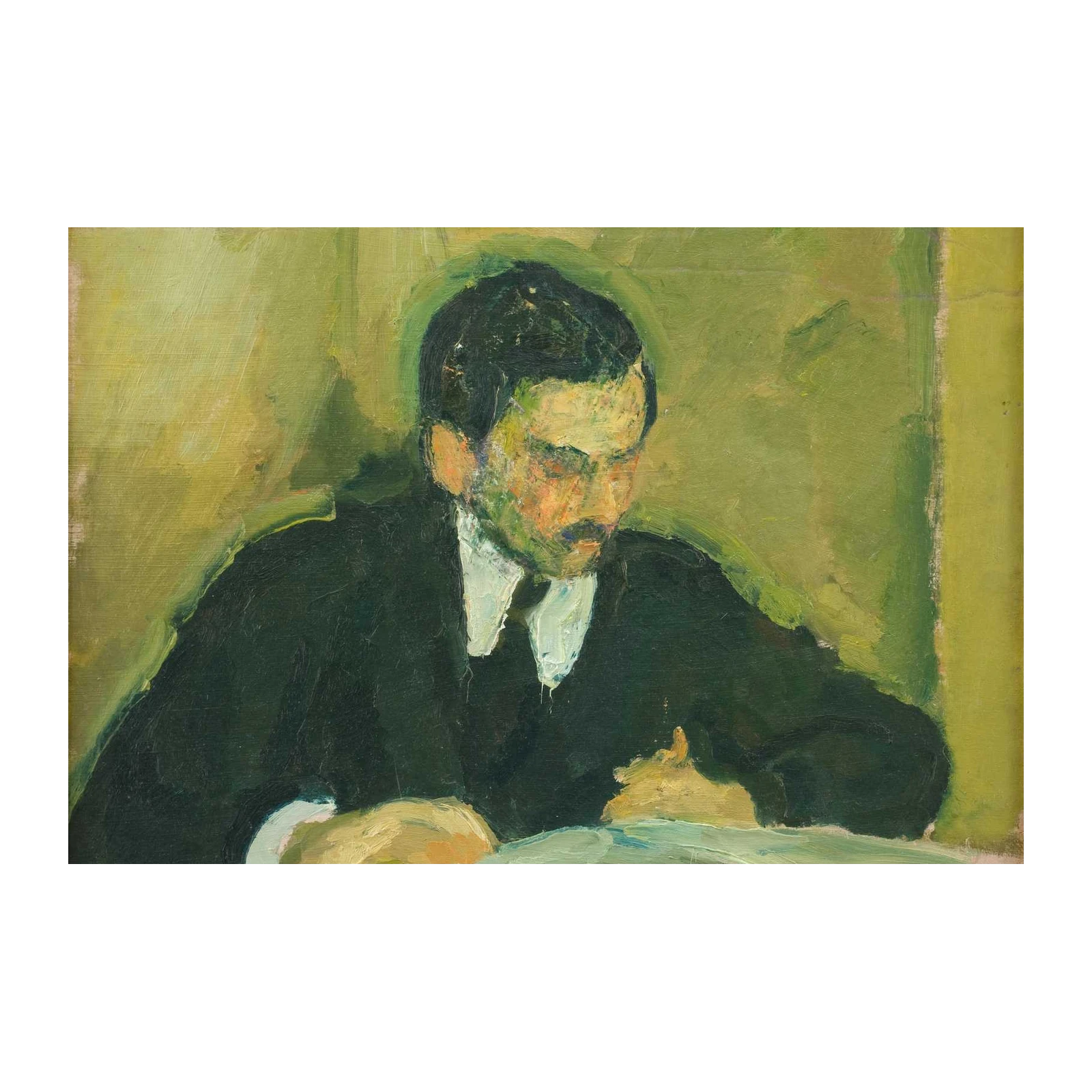 Vintage Gentleman Reading Portrait Wall Art