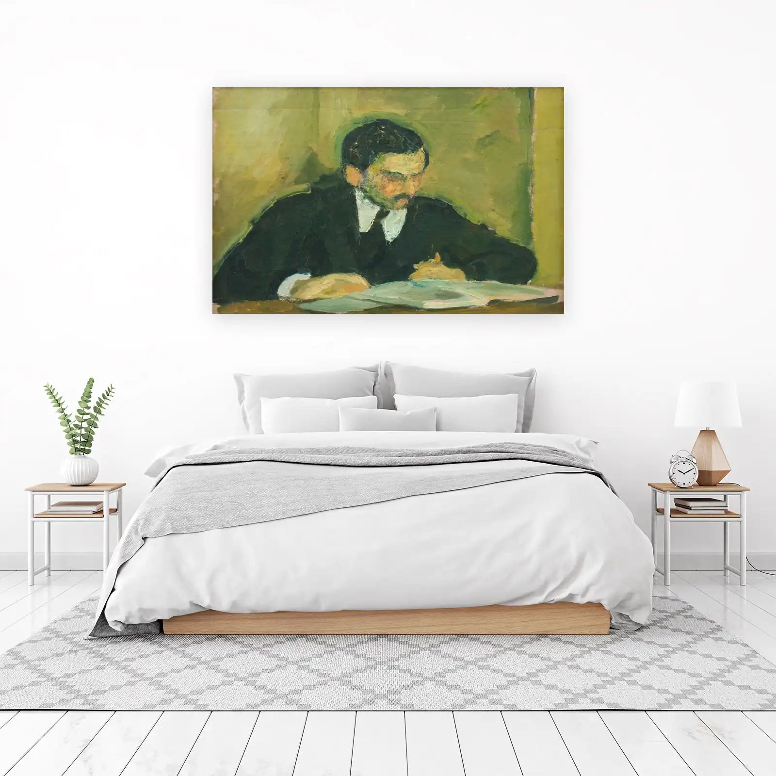 Vintage Gentleman Reading Portrait Wall Art