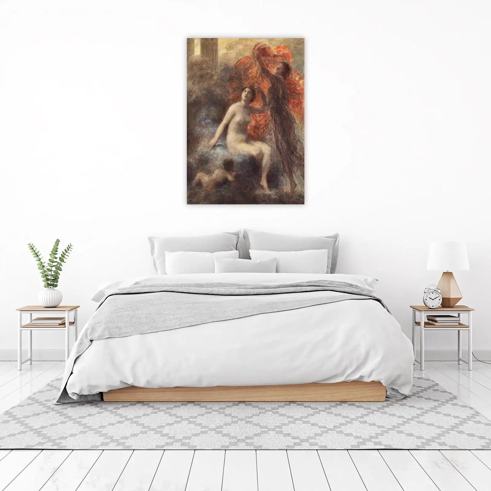 Ethereal Nude with Red Drapery Wall Art