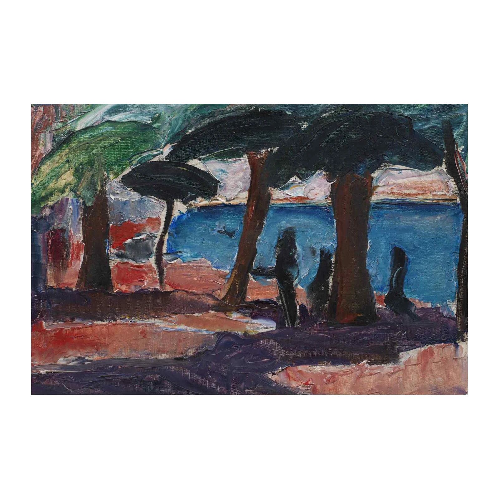 Impressionist Beach Figures Wall Art