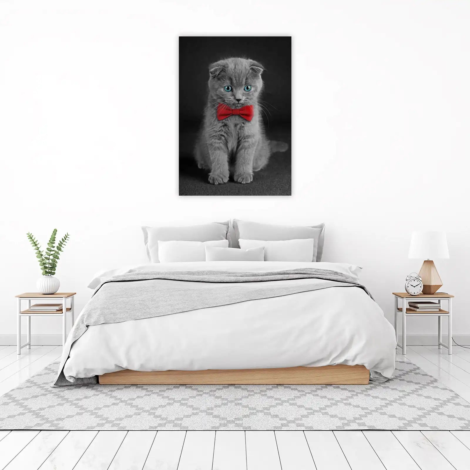 Adorable Scottish Fold Cat Bowtie Wall Art