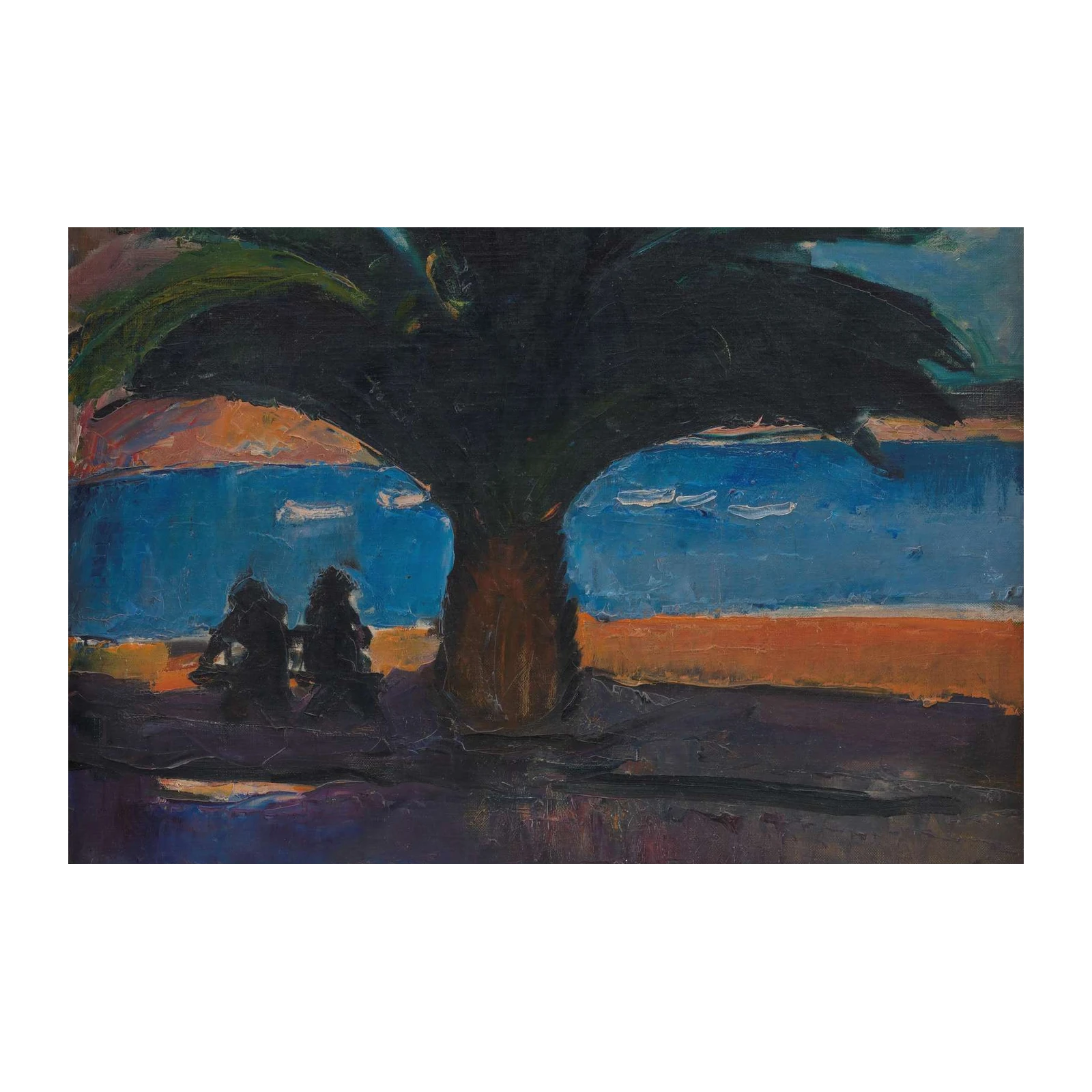 Abstract Palm Beach Couple Wall Art