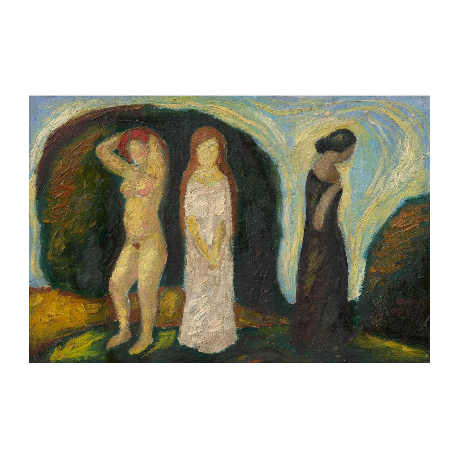 Mysterious Figures Abstract Oil Painting Wall Art