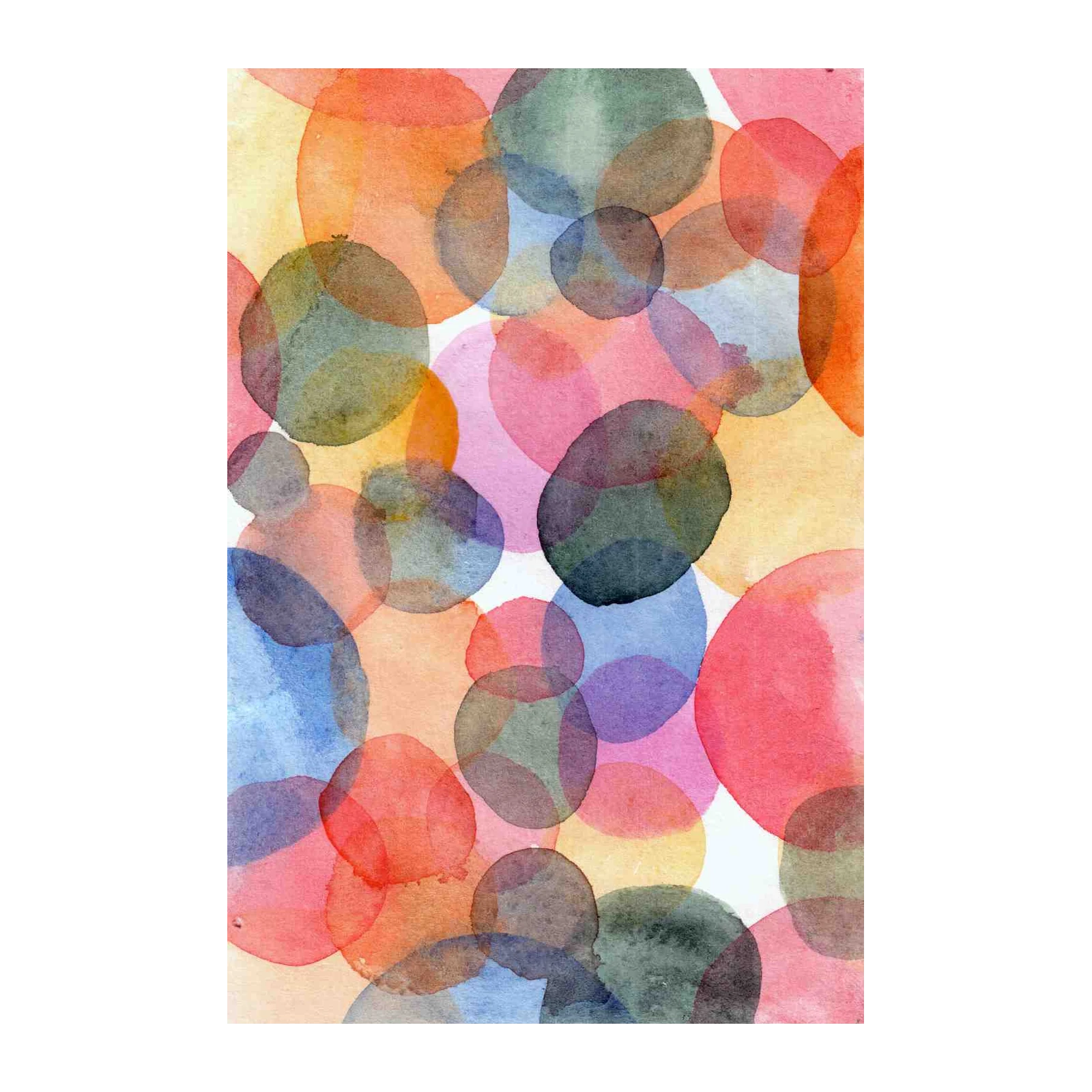 Abstract Watercolor Circles Wall Art